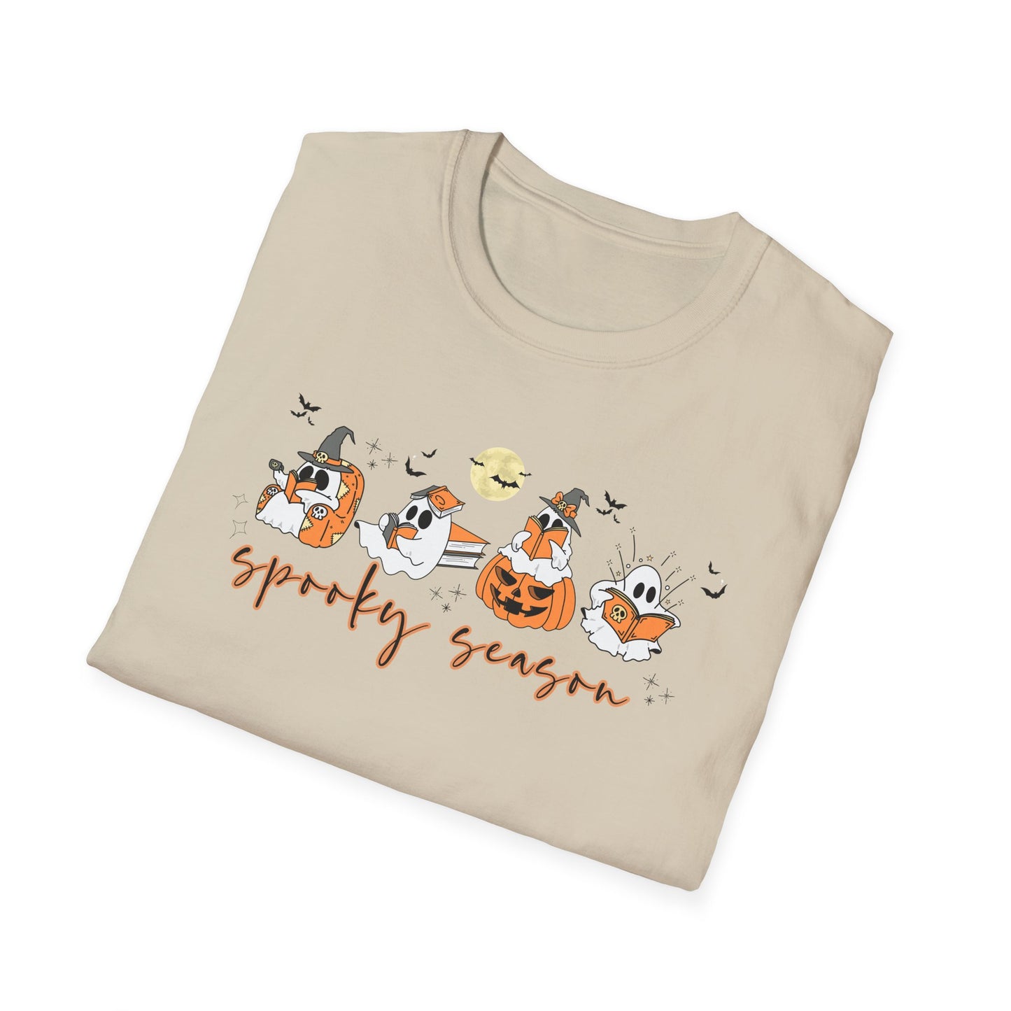 Reading Ghosts- Spooky Season, Unisex Softstyle Tee