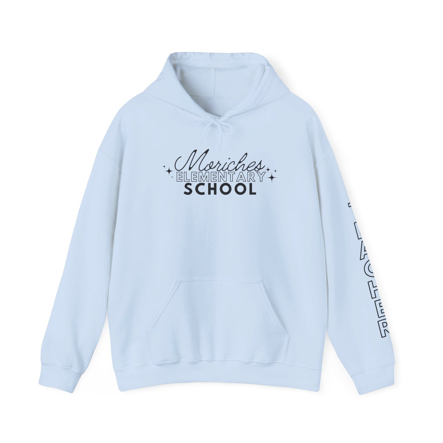 Moriches Teacher Simple Design Hoodie w/ Teacher on Sleeve - Cozy Unisex Sweatshirt