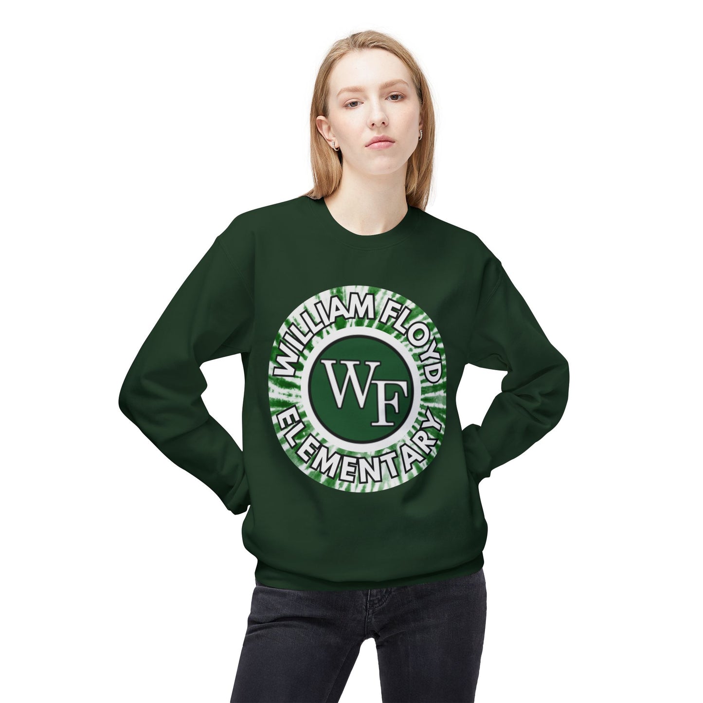 WFE Tie Dye Logo- Fleece Crewneck Sweatshirt