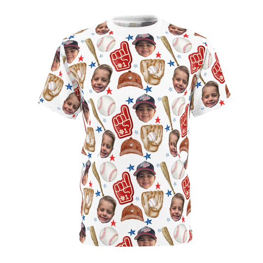 Copy of Fatherhood- Baseball Custom Face- Unisex Cut & Sew Tee (AOP)
