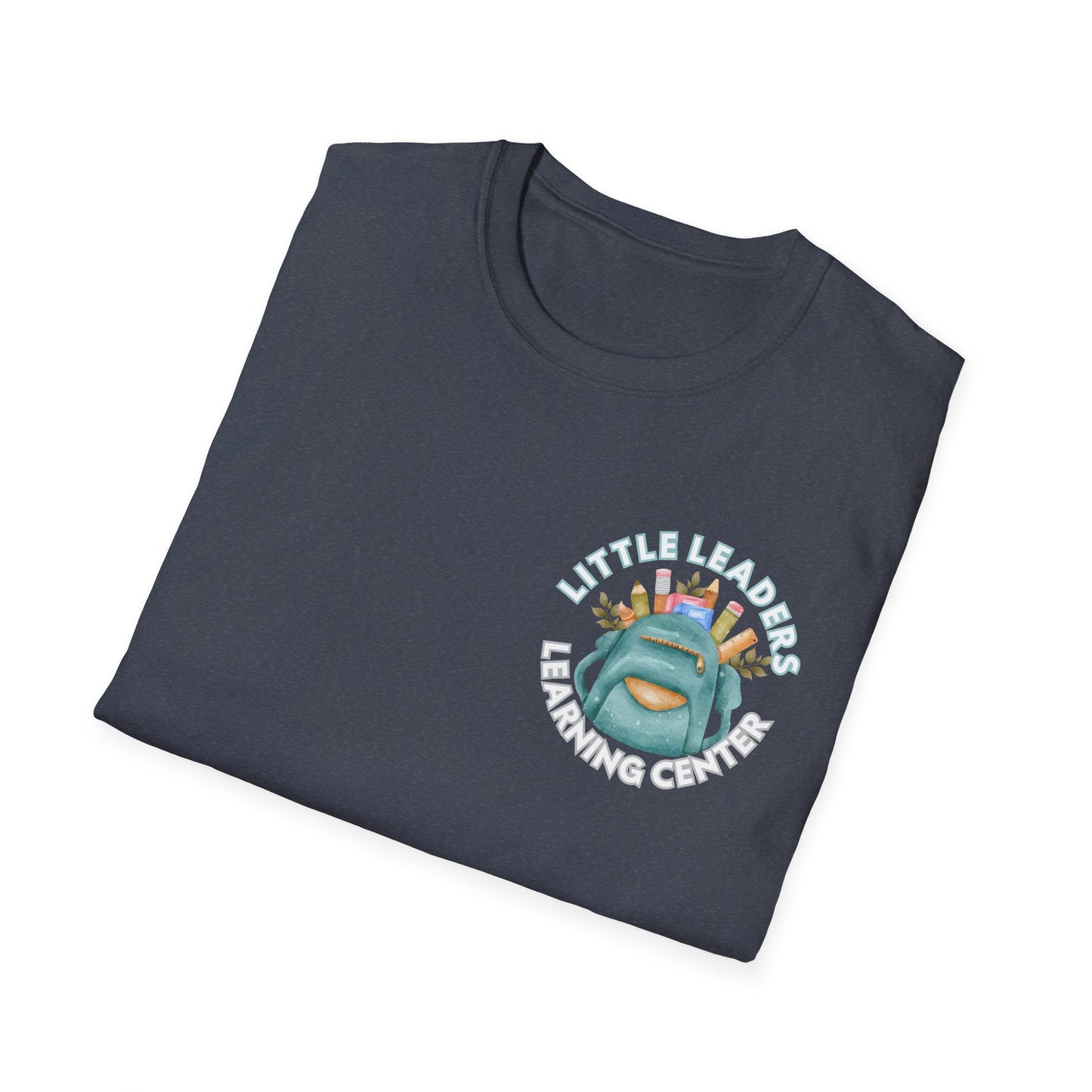 Little Leaders Teacher w/ Backpack Design Unisex Softstyle T-Shirt