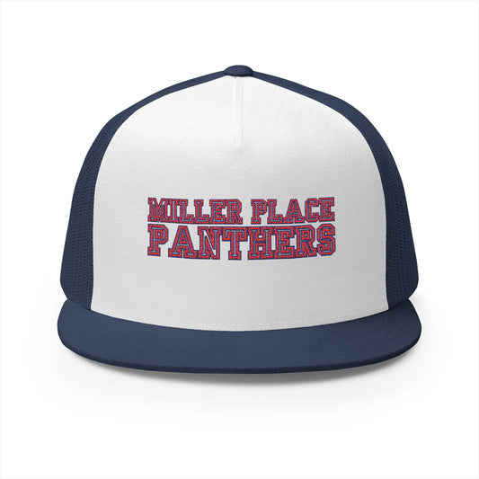 Miller Place Panthers Embroidered 5 Panel Trucker Cap - Sporty Style for Active Lifestyles