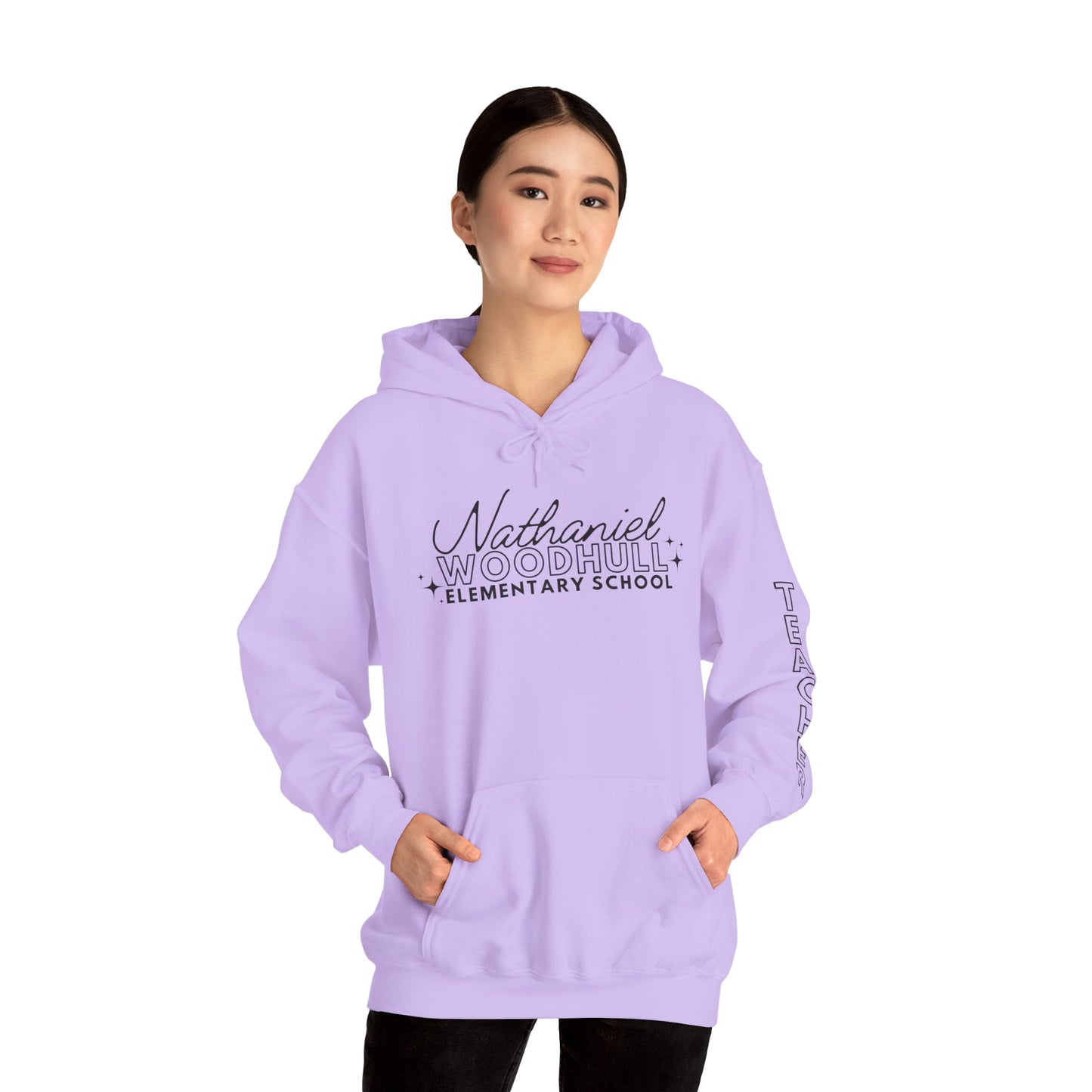 Woodhull Teacher Simple Design Hoodie w/ Teacher on Sleeve - Cozy Unisex Sweatshirt