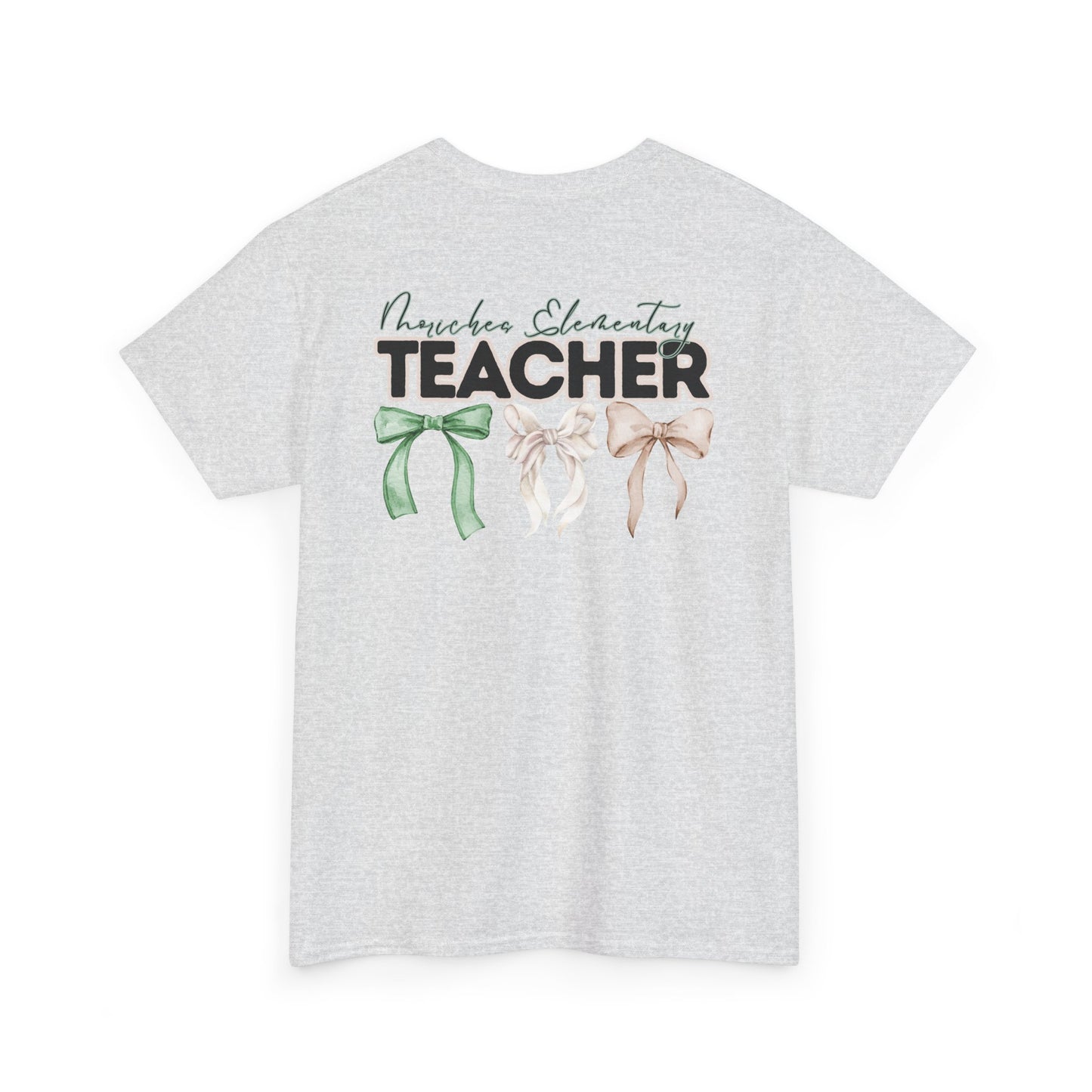 Moriches Teacher and Bows- Unisex Heavy Cotton Tee with Bow Design