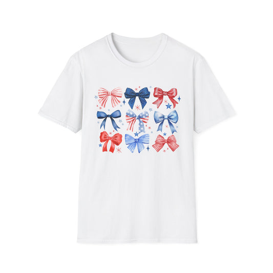 Patriotic Bow Graphic Tee for Celebrations- Holiday