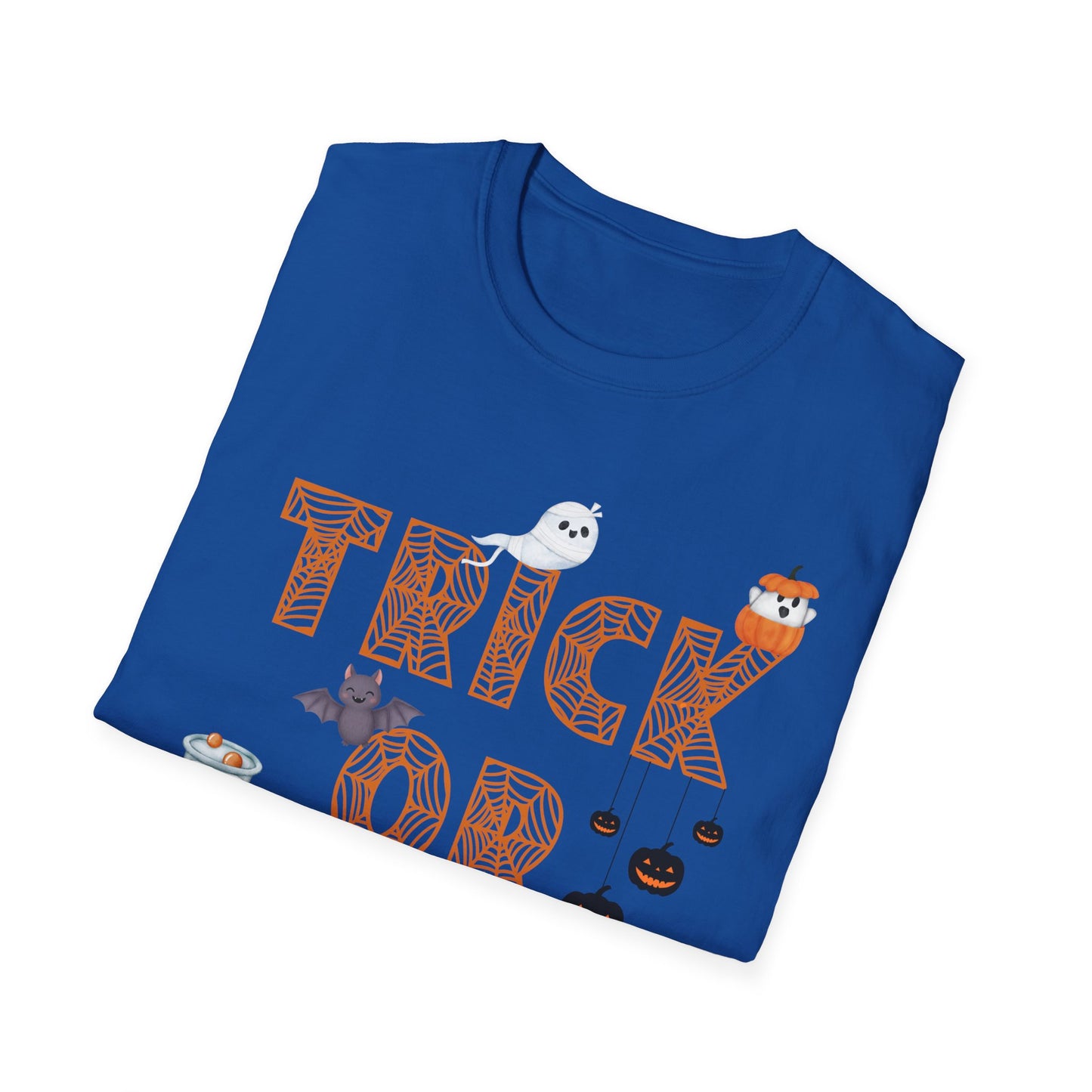 Trick or Treat Halloween Themed T-Shirt- Unisex Softstlye