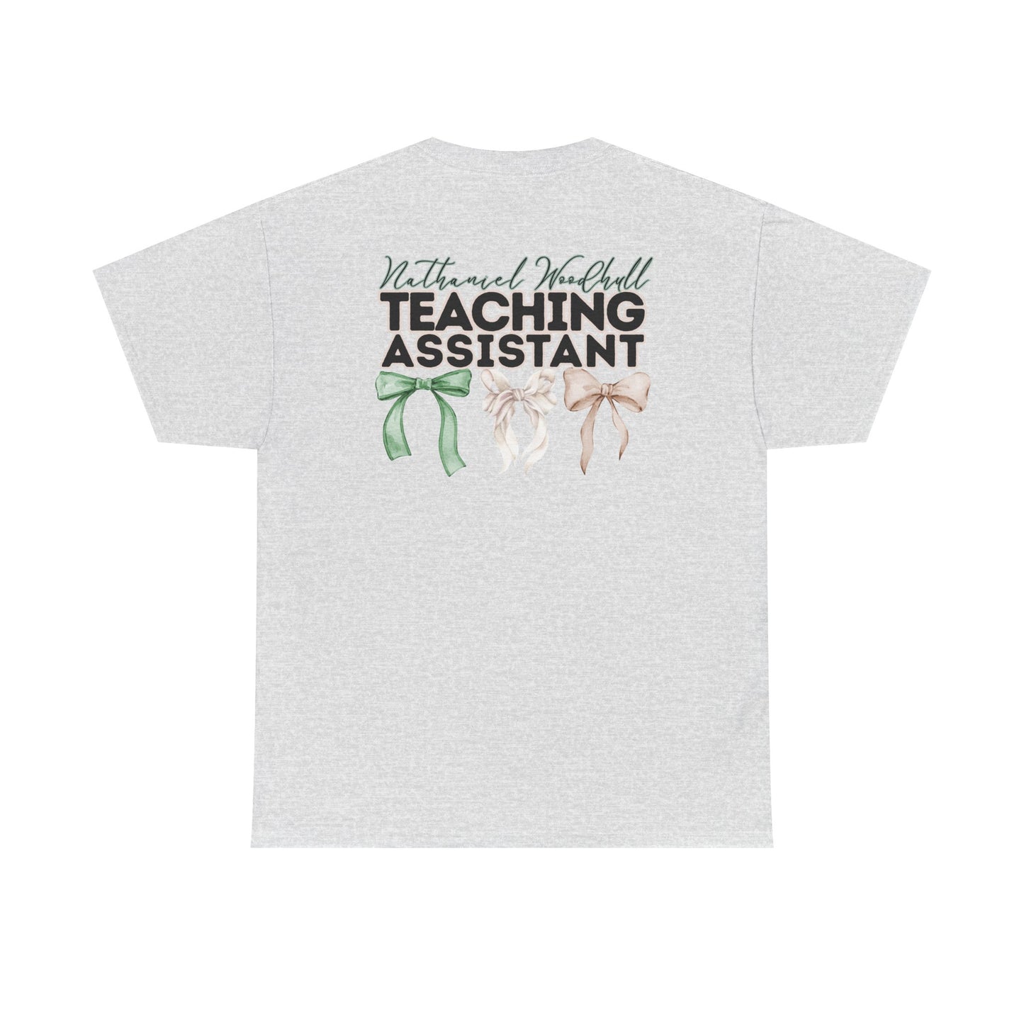 Woodhull Teaching Assistant and Bows- Unisex Heavy Cotton Tee with Bow Design