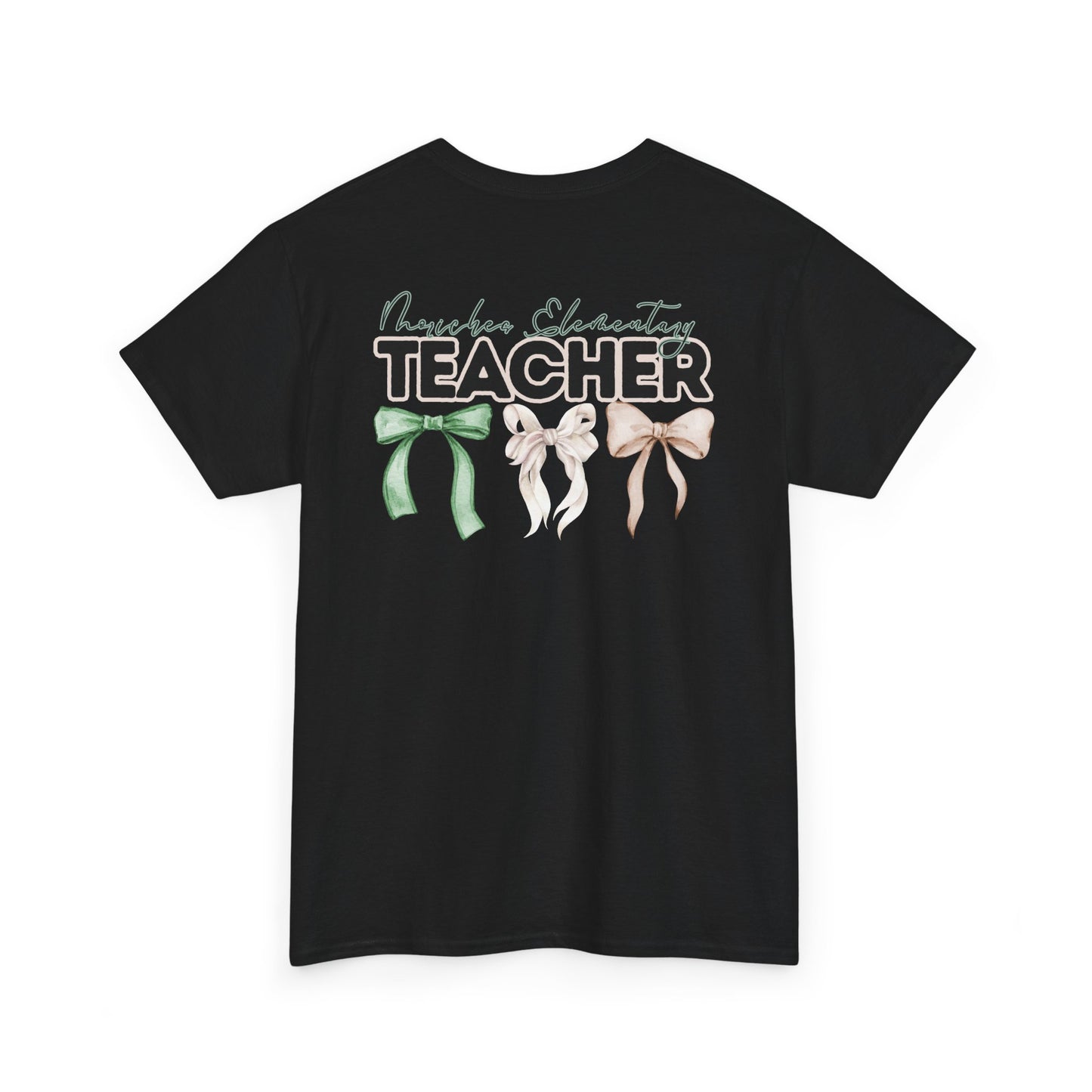 Moriches Teacher and Bows- Unisex Heavy Cotton Tee with Bow Design