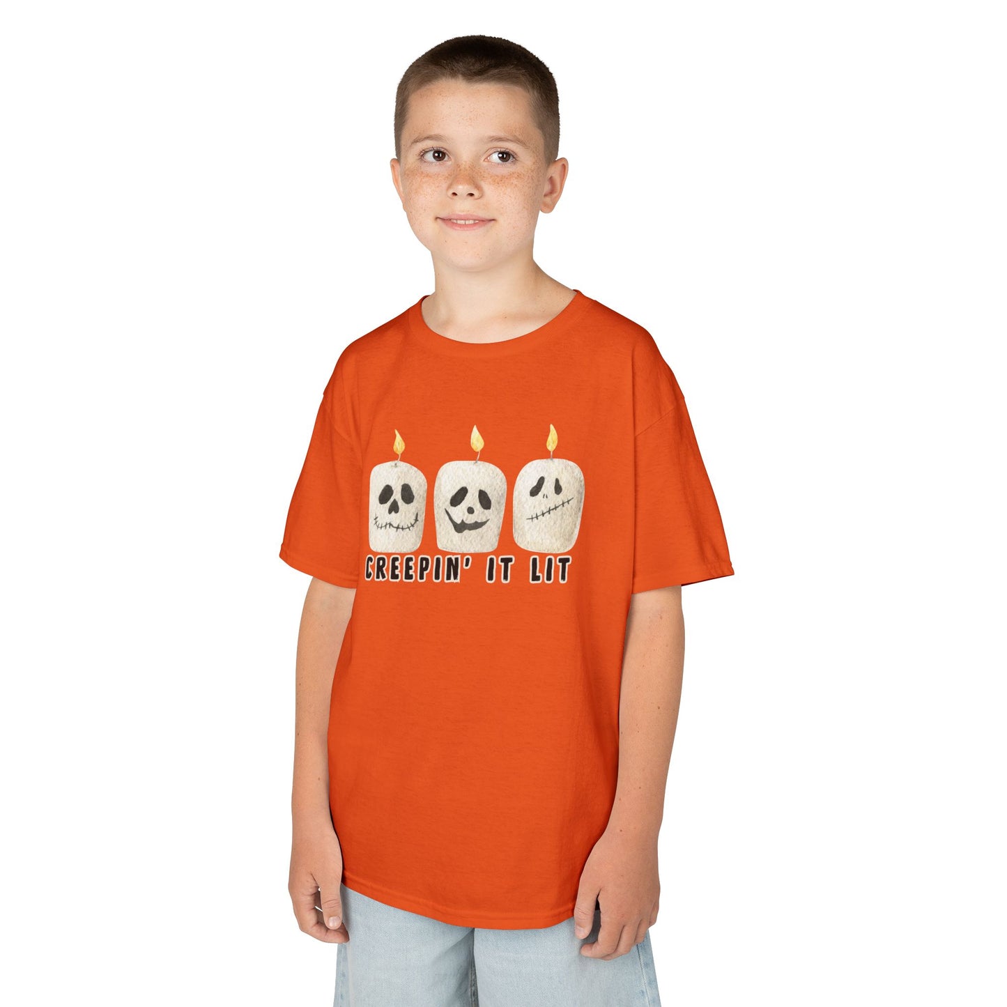 Creepin' It Lit Kids Tee, Halloween Shirt for Kids