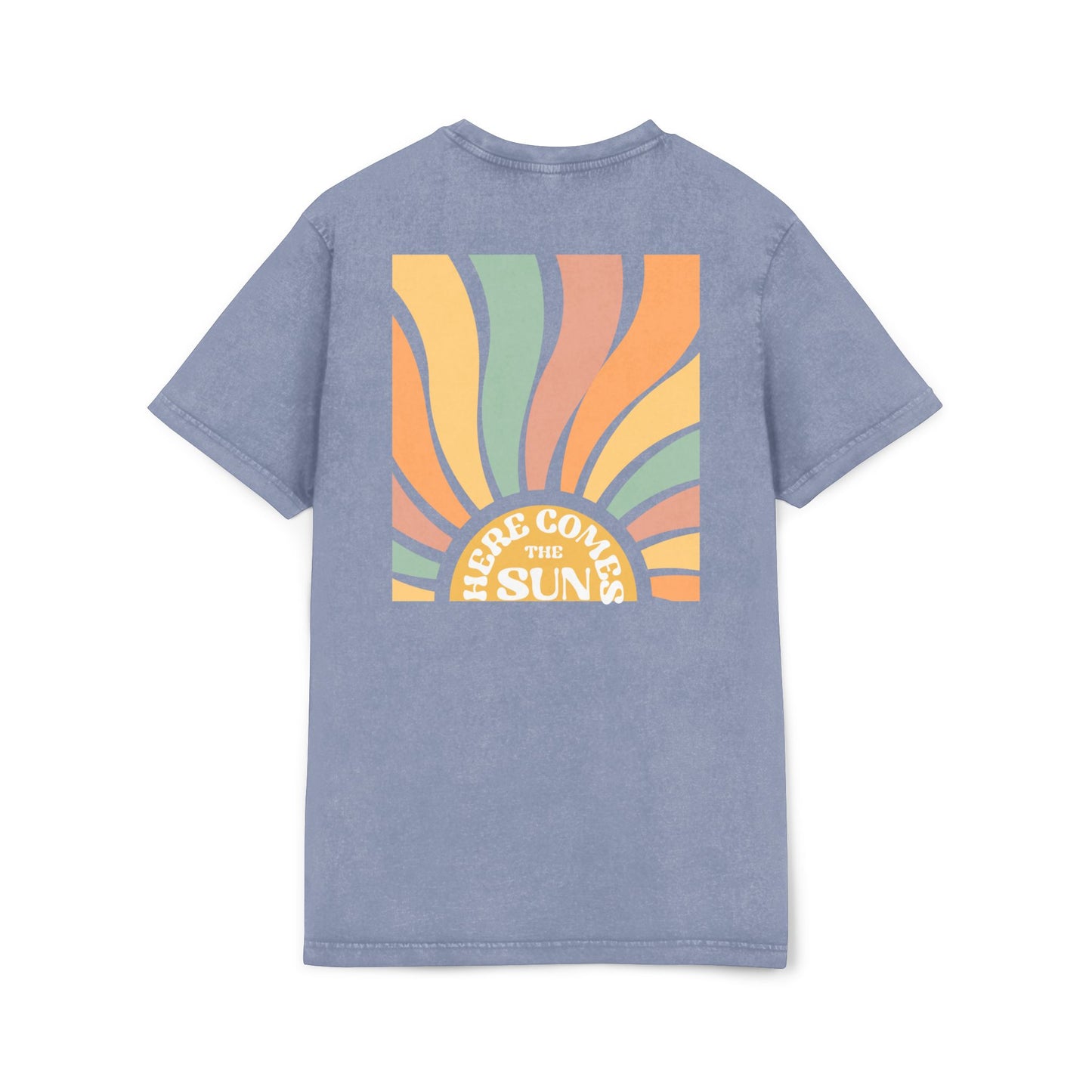 Here Comes the Sun Design- Acid Washed Tee for Summer