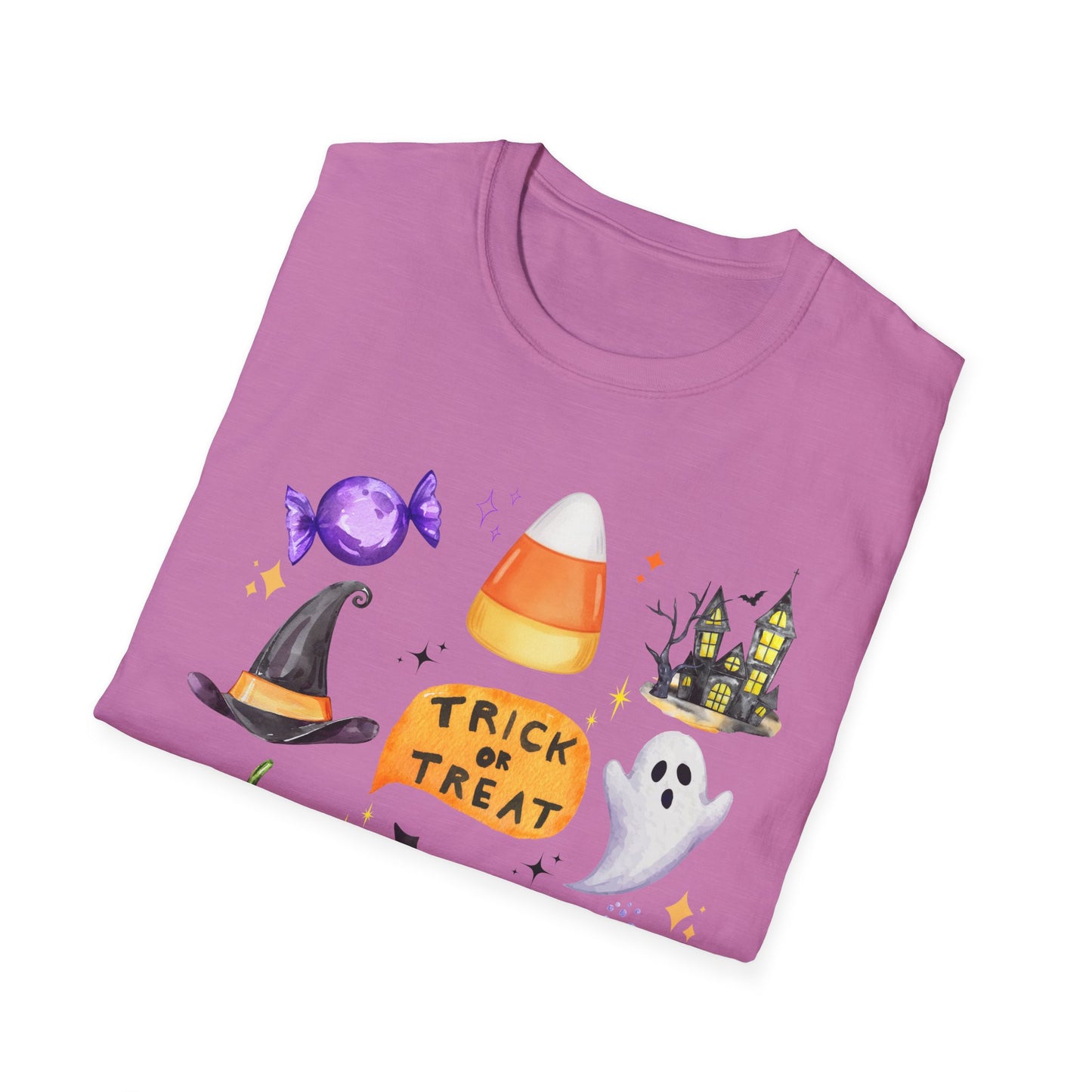 Halloween- Trick or Treat Themed T-Shirt- Unisex Softstlye