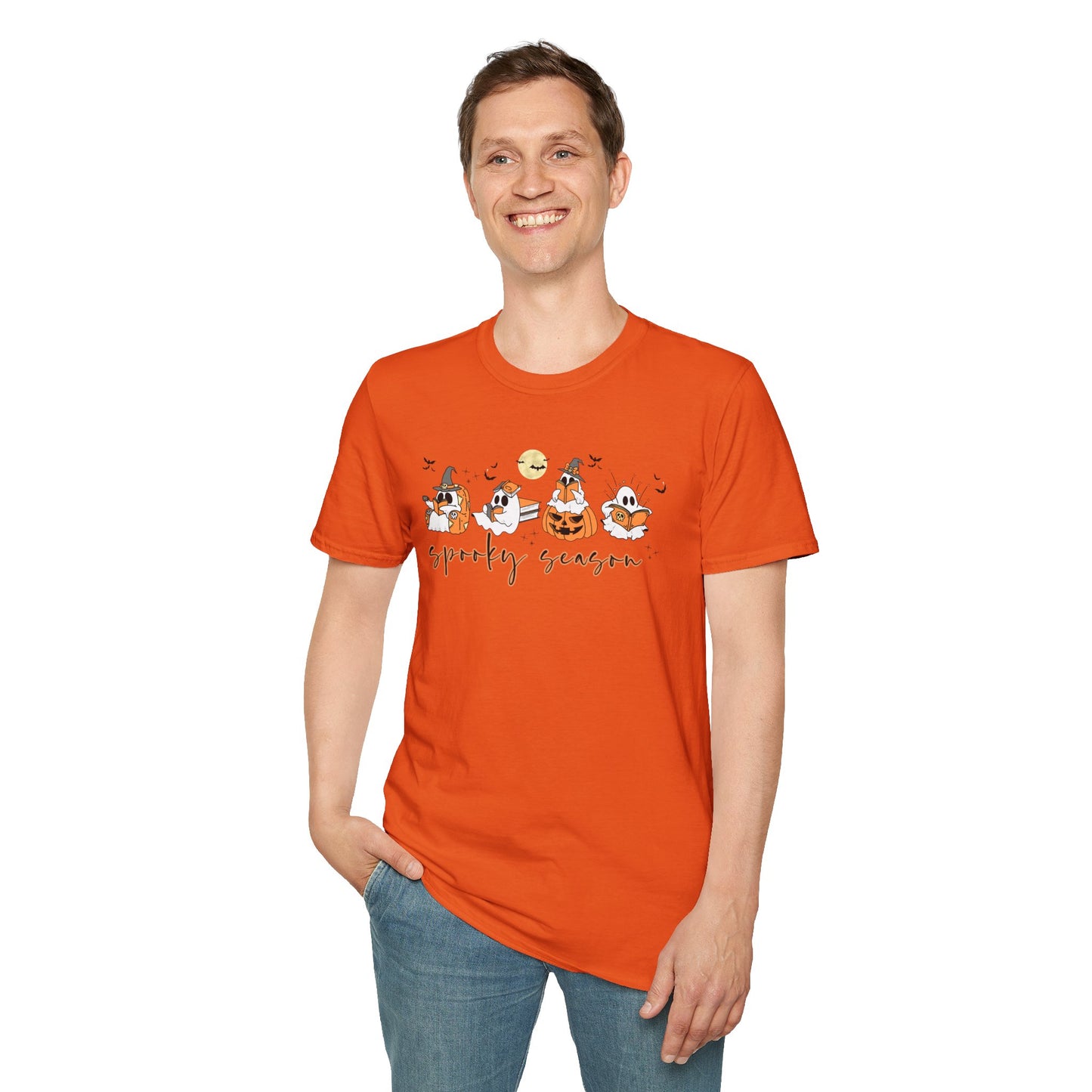 Reading Ghosts- Spooky Season, Unisex Softstyle Tee