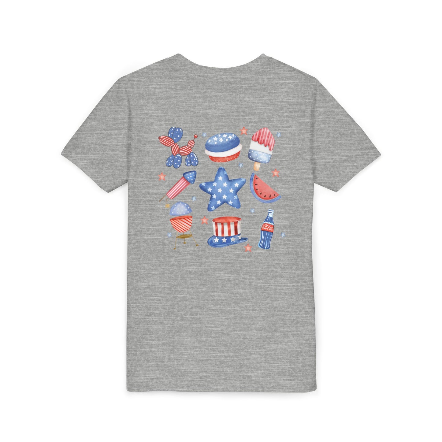 Stars, Stripes & Snacks Youth Tee for Kids, USA - Kids Short Sleeve Shirt, Holiday Mini