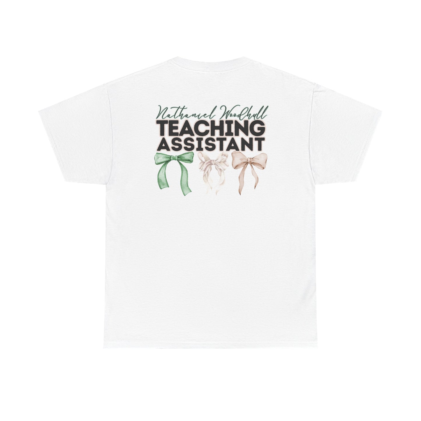 Woodhull Teaching Assistant and Bows- Unisex Heavy Cotton Tee with Bow Design