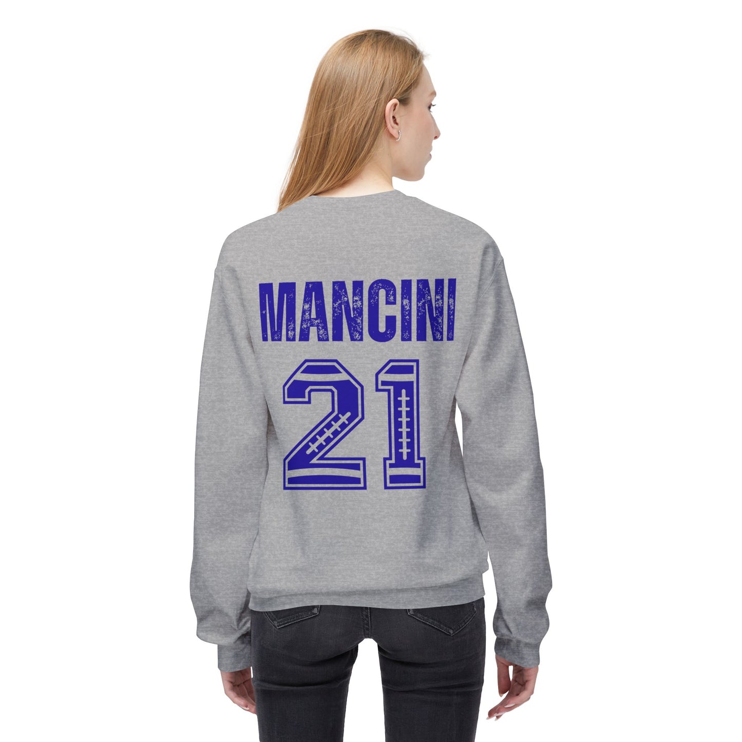 Mancini- Personalized - Sporty Football Sweatshirt for Fans, Unisex Crewneck with Team Spirit Design