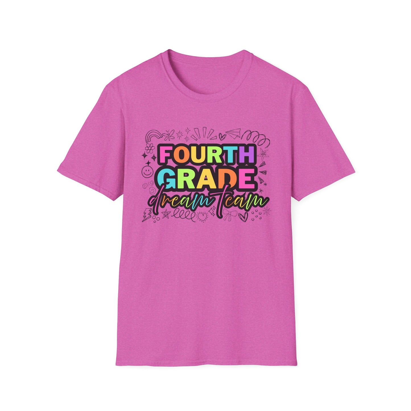 Dream Team- 4th Grade- Unisex Softstyle T-Shirt- Teacher Life