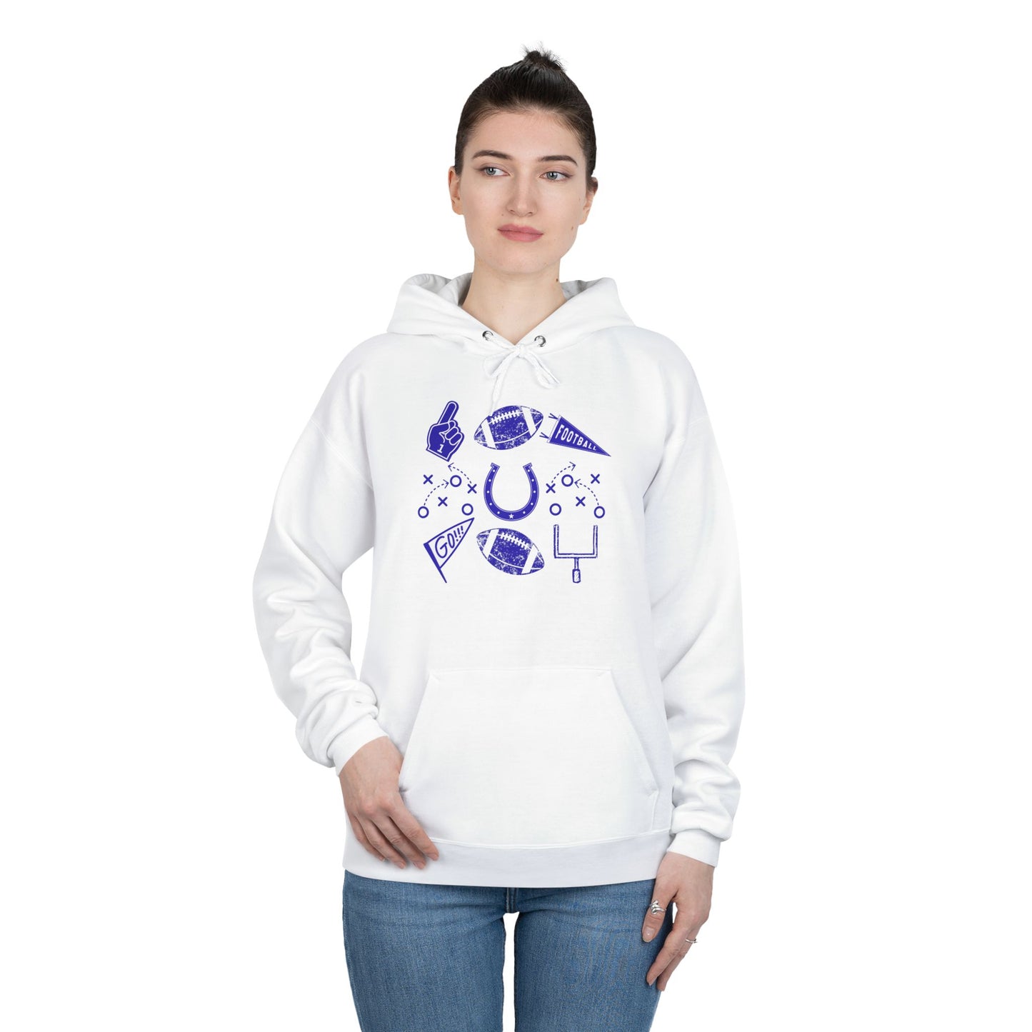 Football Fan Eco-Friendly Hoodie, Unisex Hooded Sweatshirt