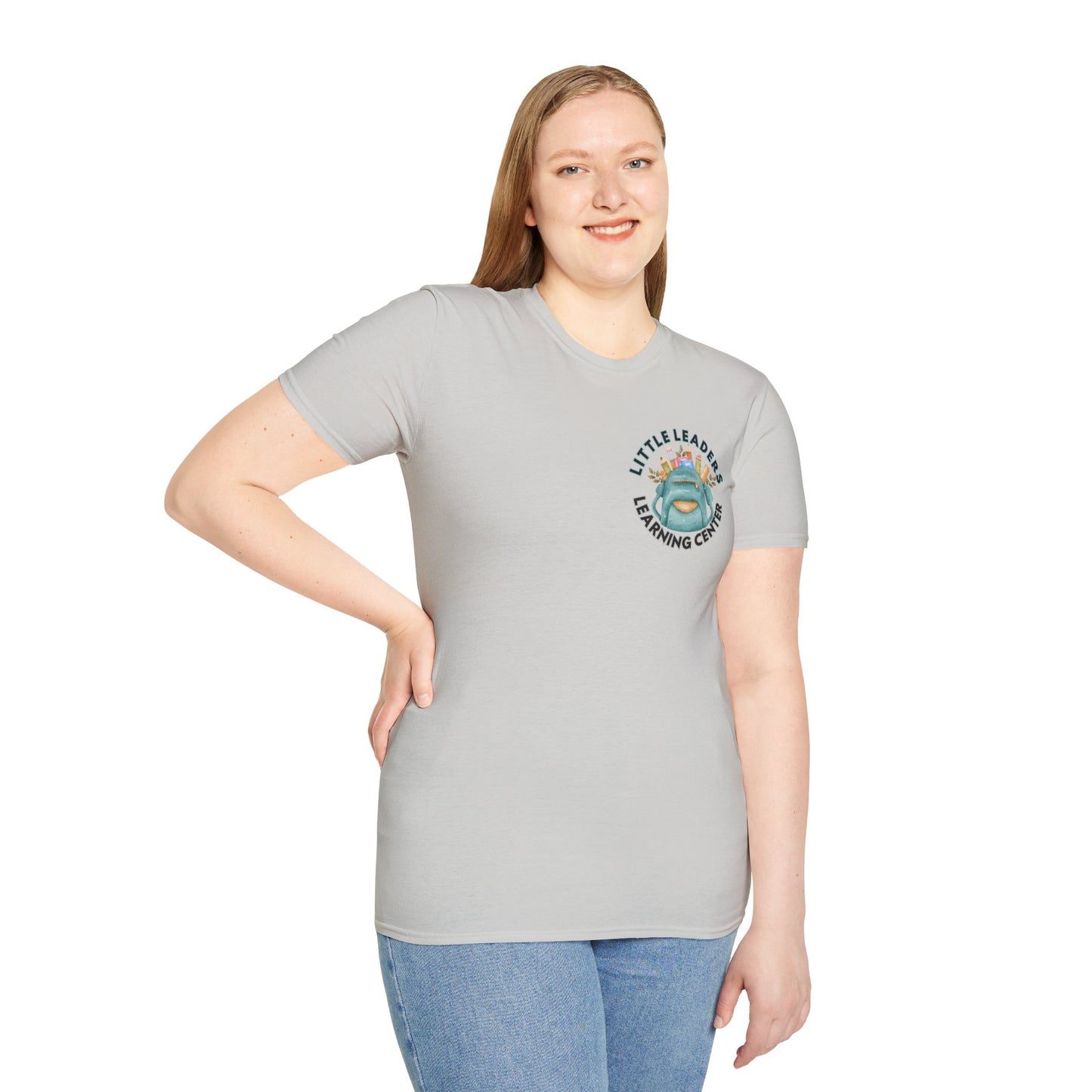 Little Leaders Teacher w/ Backpack Design Unisex Softstyle T-Shirt