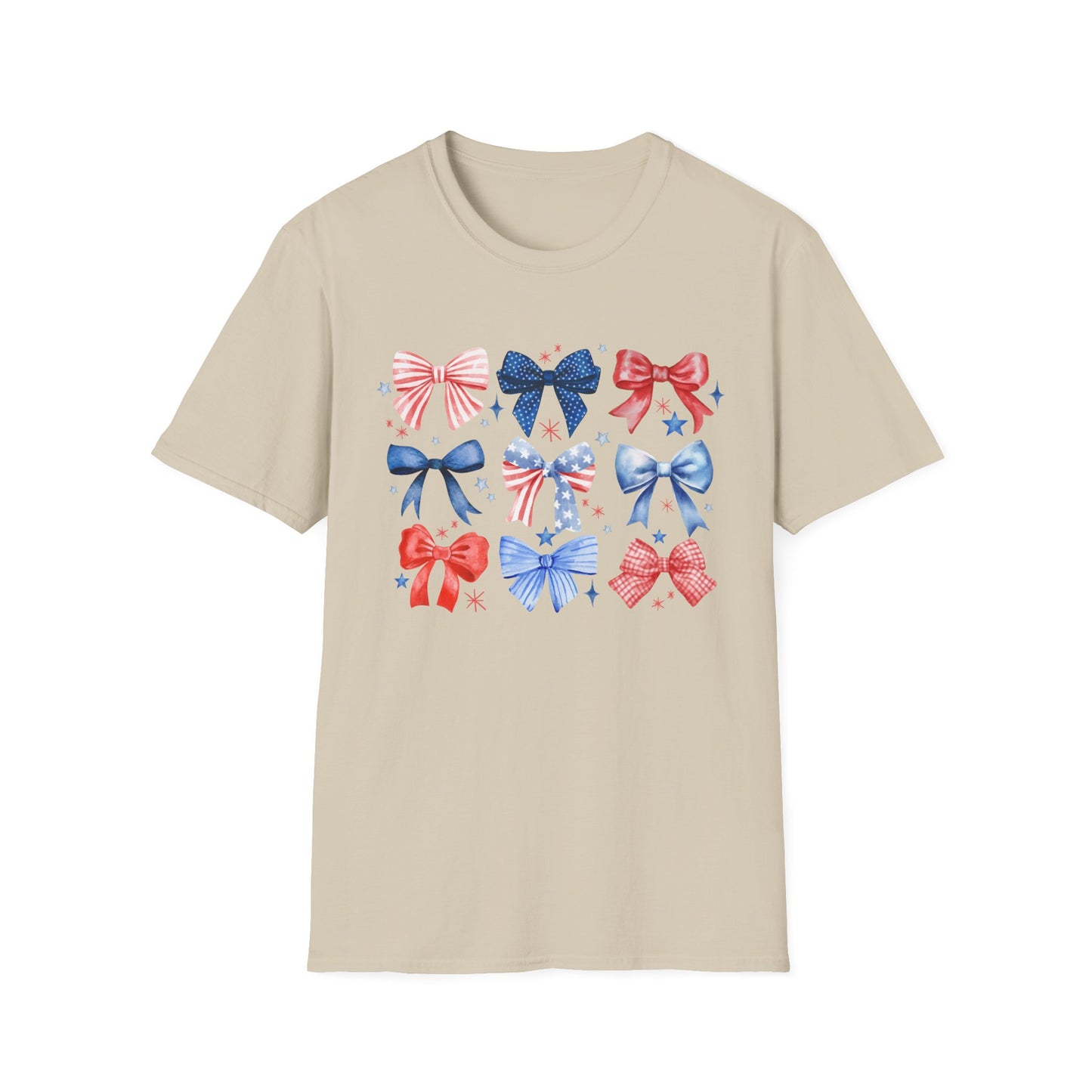 Patriotic Bow Graphic Tee for Celebrations- Holiday