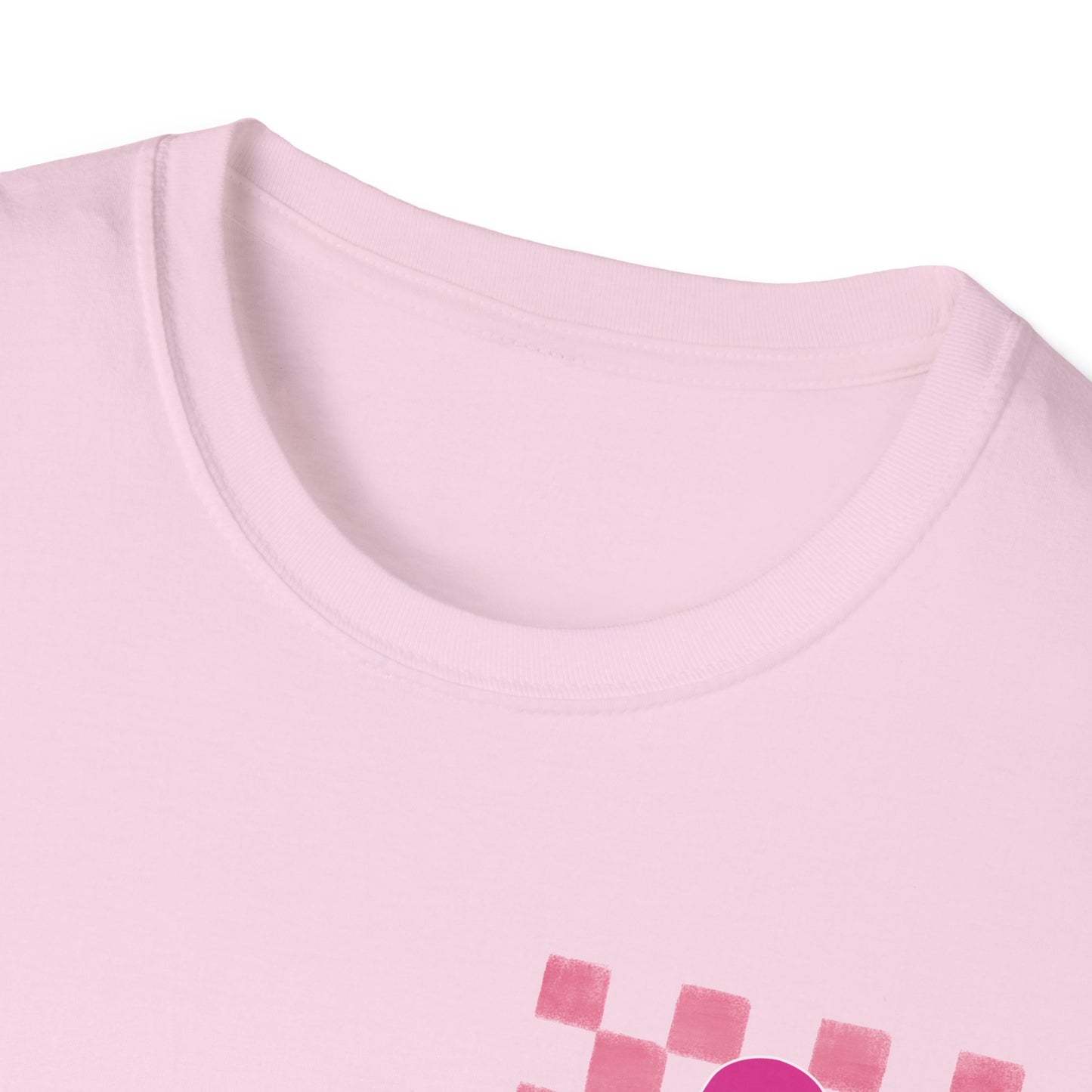 Checkered Pink Ribbon Awareness T-Shirt | Softstyle Tee