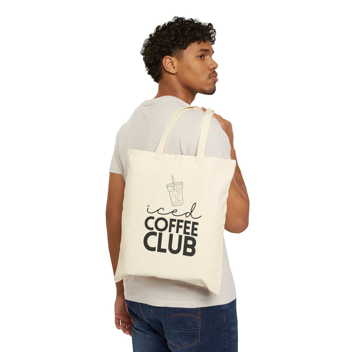Iced Coffee Club Cotton Canvas Tote Bag - Stylish & Eco-Friendly Shopper