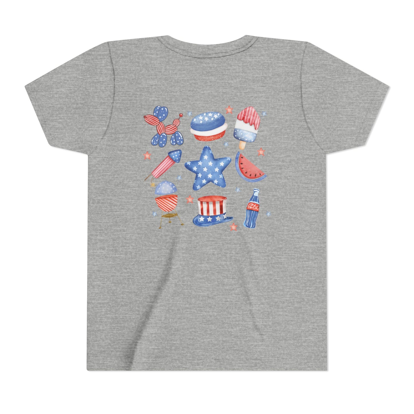 Stars, Stripes & Snacks Youth Tee for Kids, USA - Kids Short Sleeve Shirt, Holiday Mini
