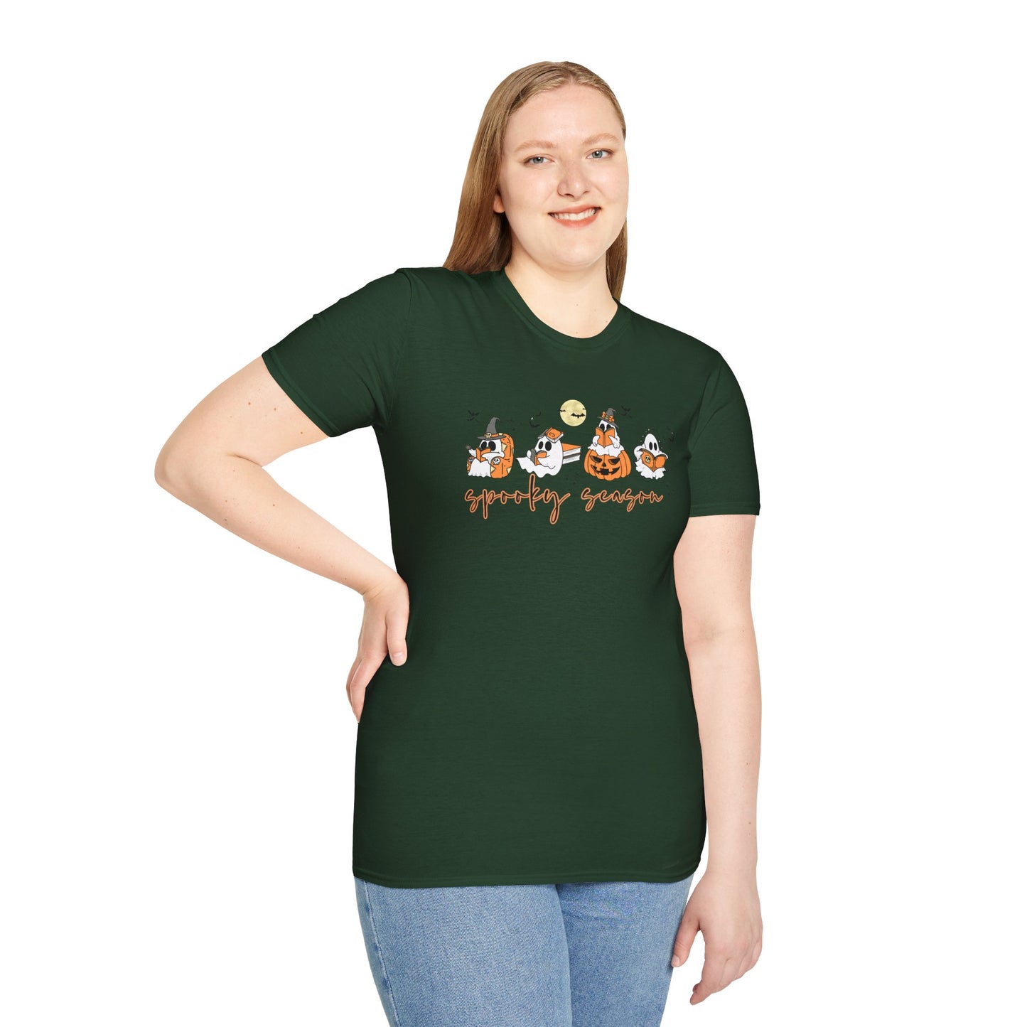 Reading Ghosts- Spooky Season, Unisex Softstyle Tee