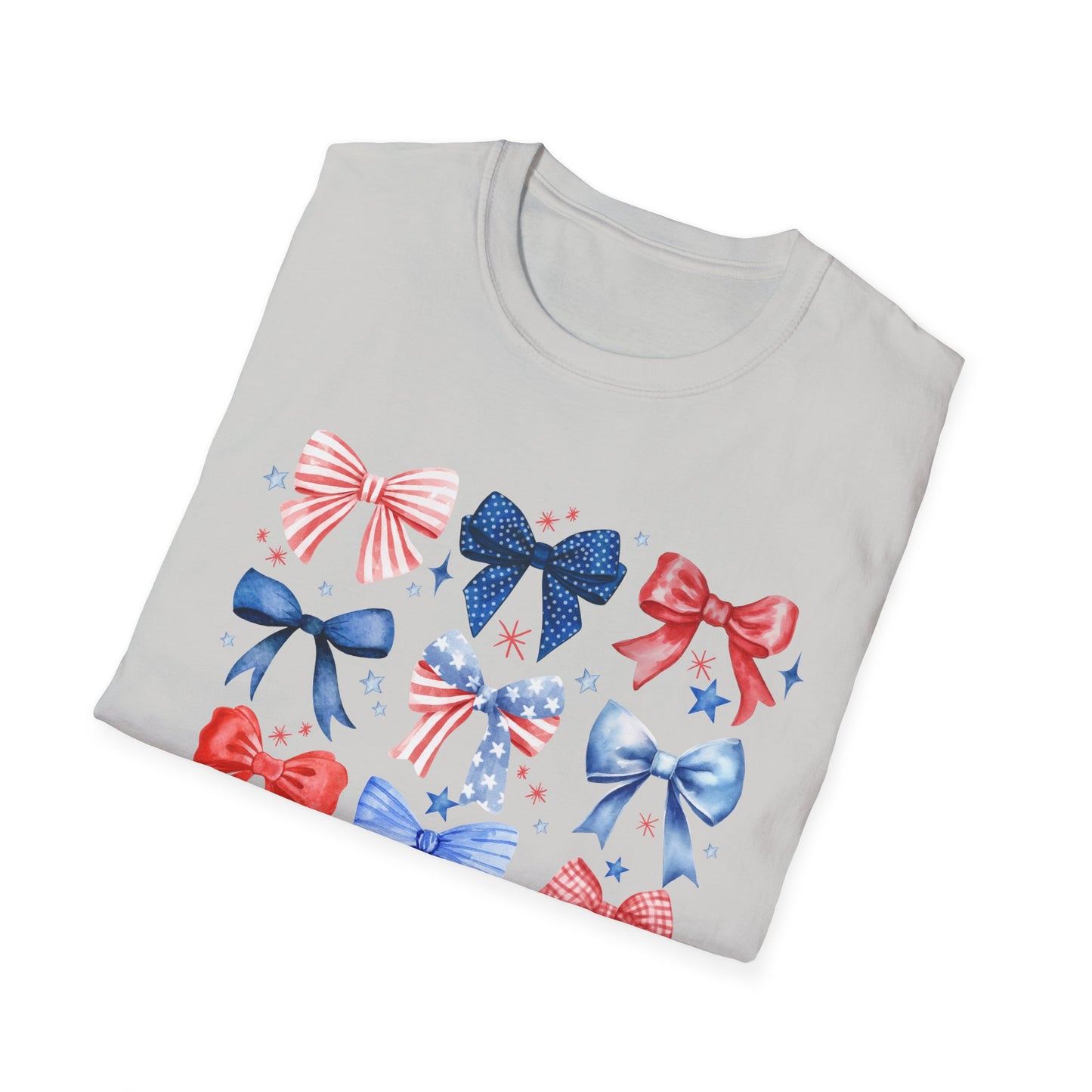 Patriotic Bow Graphic Tee for Celebrations- Holiday