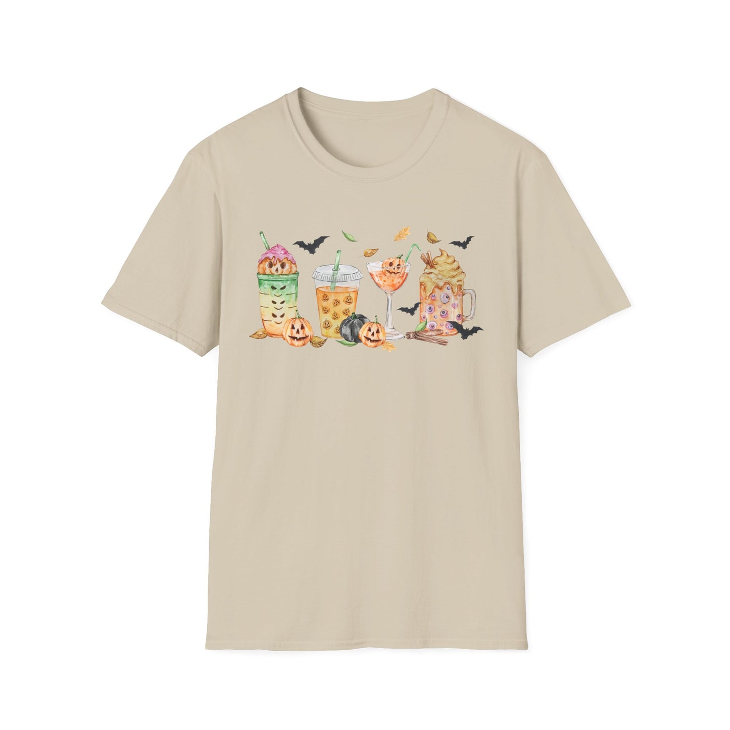 Halloween Beverage Themed T-Shirt- Unisex Softstlye