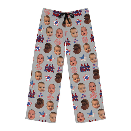 Alyssa- Personalized- Funny Baby Faces Men's Pajama Pants, Cute Sleepwear, Unique Gift for Dads