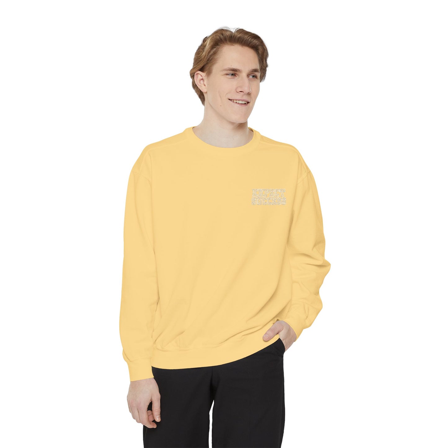WFE- EXPECT SUCCESS- Embroidered Garment-Dyed Unisex Sweatshirt