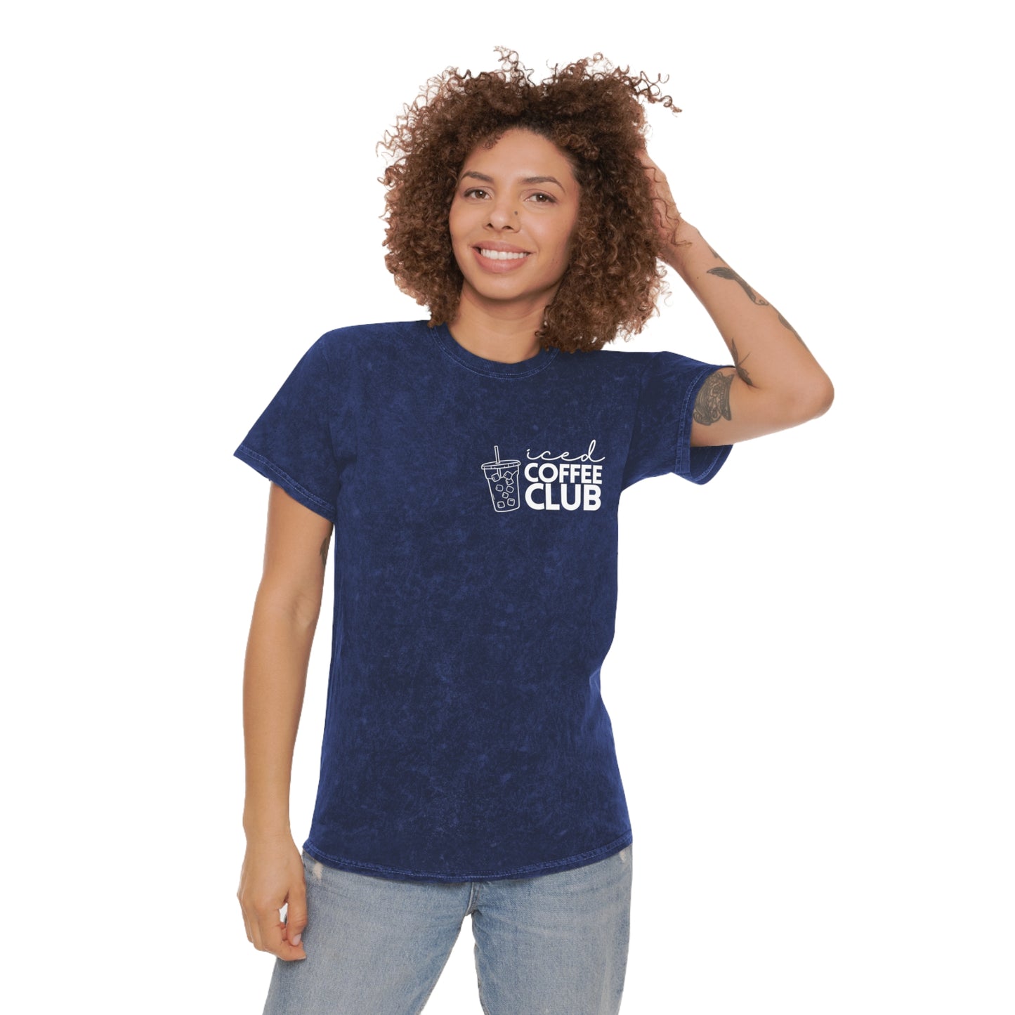 Iced Coffee Club T-Shirt | Unisex Mineral Wash Tee, Coffee Lovers Gift