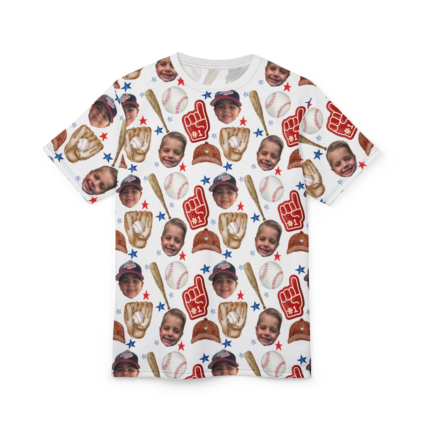 Fatherhood- Baseball Custom Face- Unisex Cut & Sew Tee (AOP)