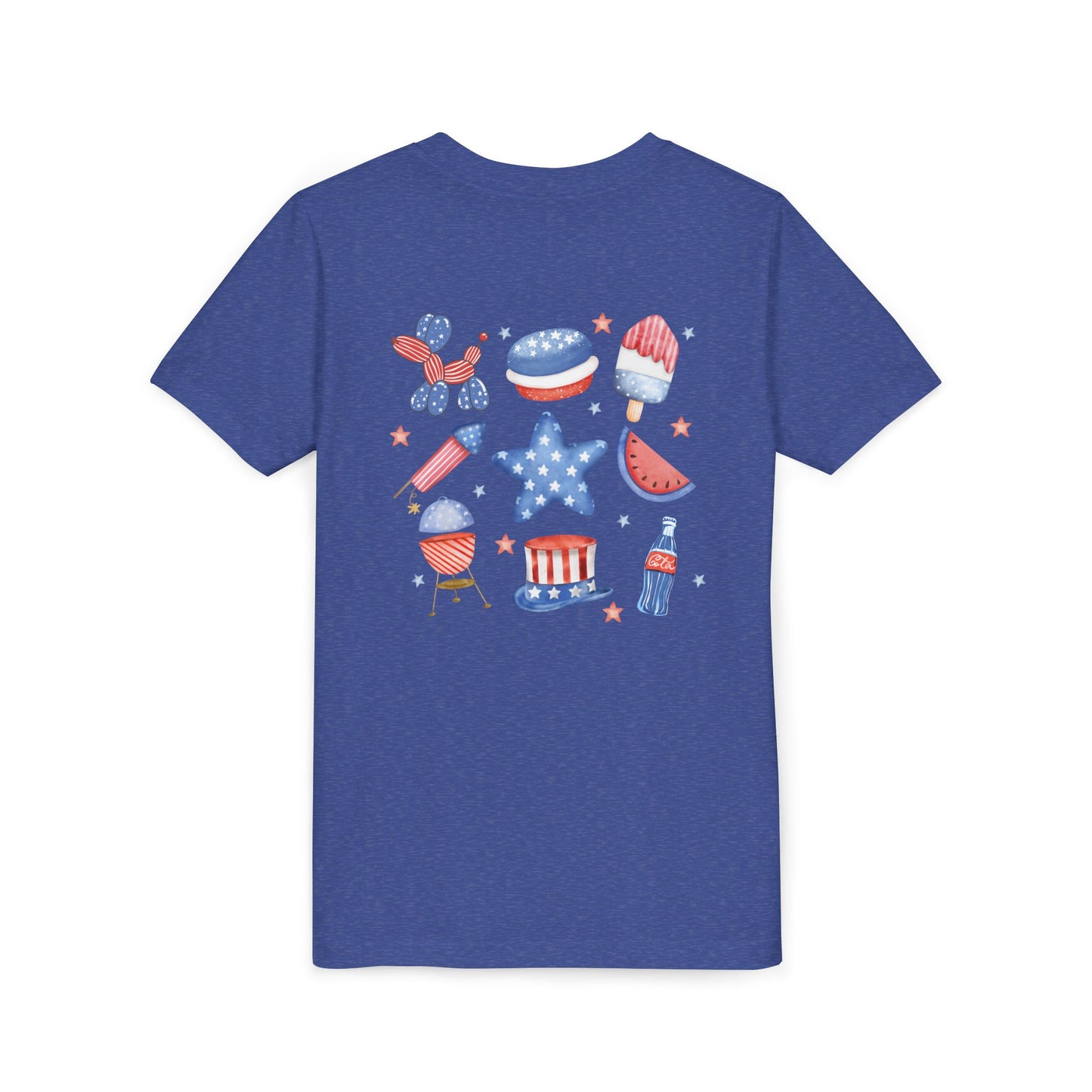 Stars, Stripes & Snacks Youth Tee for Kids, USA - Kids Short Sleeve Shirt, Holiday Mini