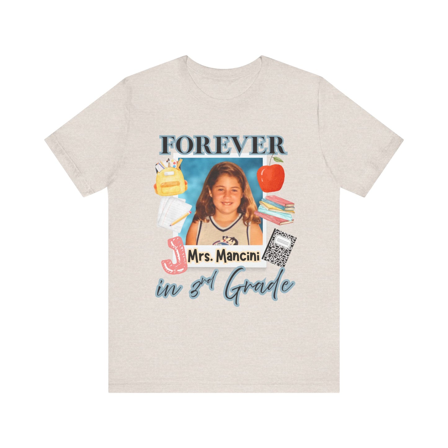 Jenna- Personalized Forever in 3rd Grade Teacher Tee - Personalized Unisex Jersey Shirt