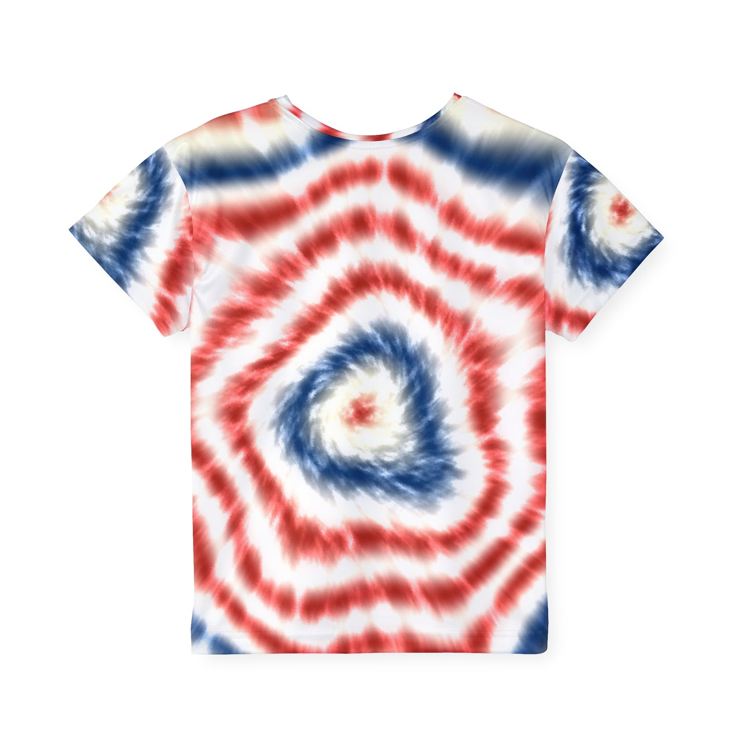 Miller Place - Kids Sports Jersey - Red/White/Blue Spiral Tie-Dye