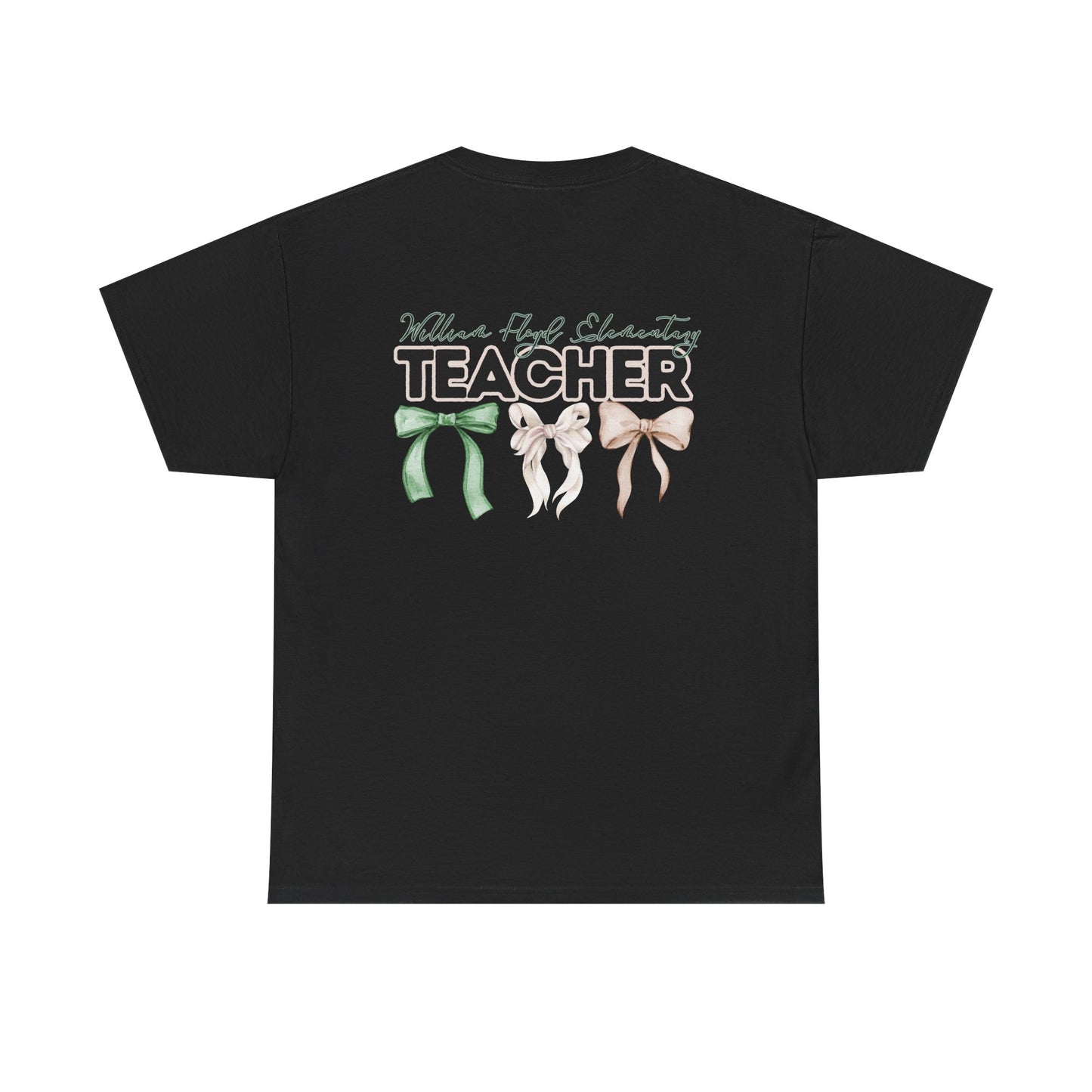 WFE Teacher and Bows- Unisex Heavy Cotton Tee with Bow Design