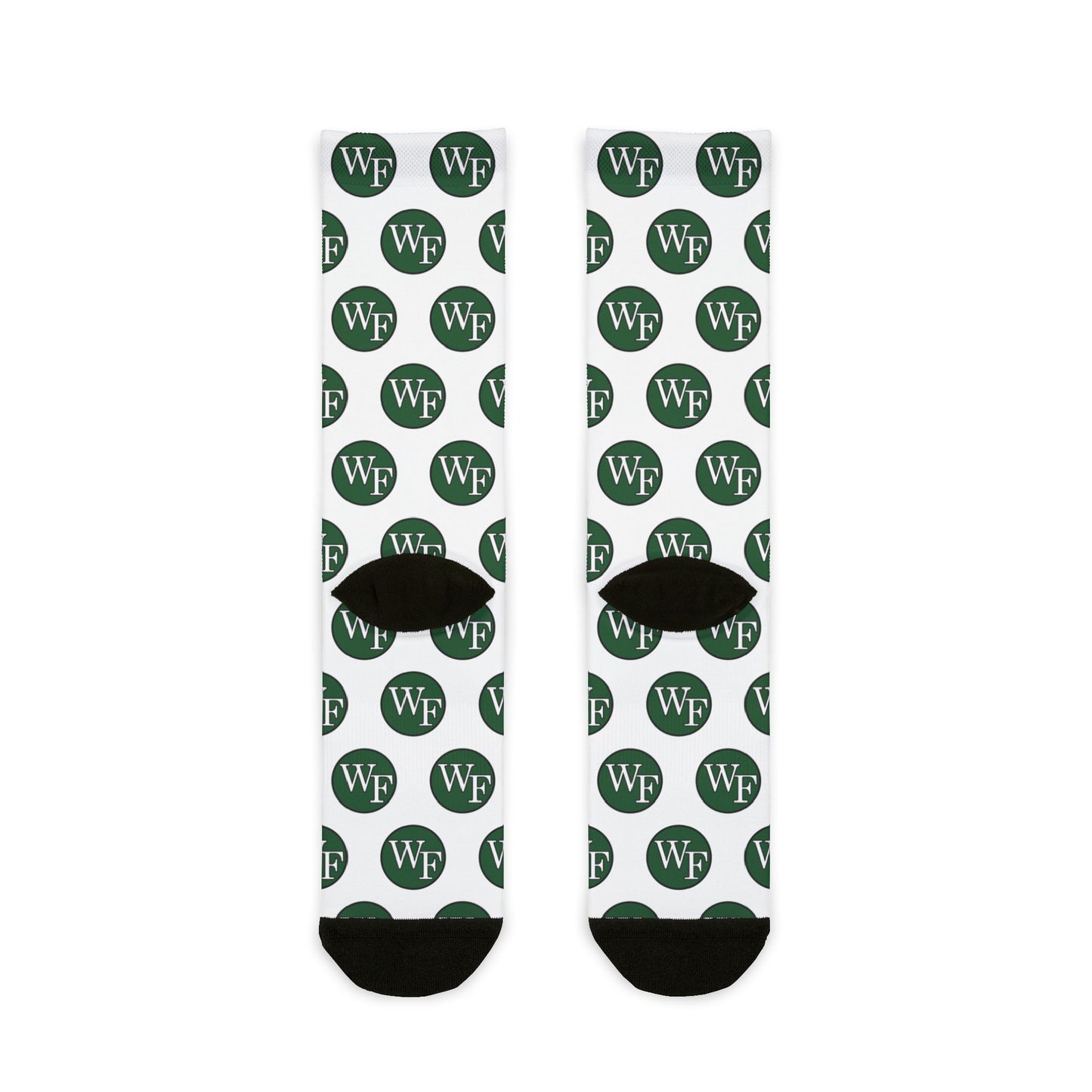 WF Monogram White Crew Socks