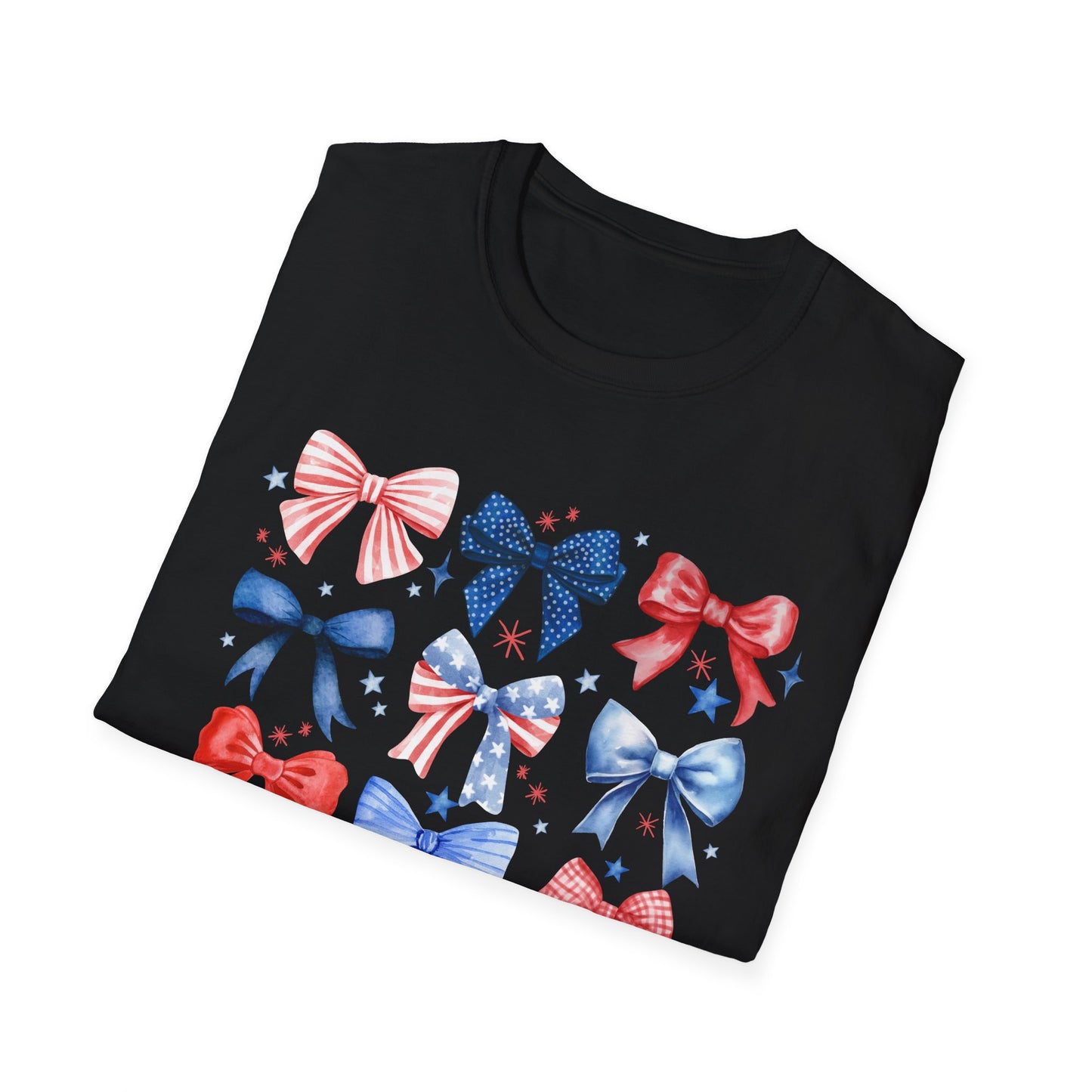 Patriotic Bow Graphic Tee for Celebrations- Holiday
