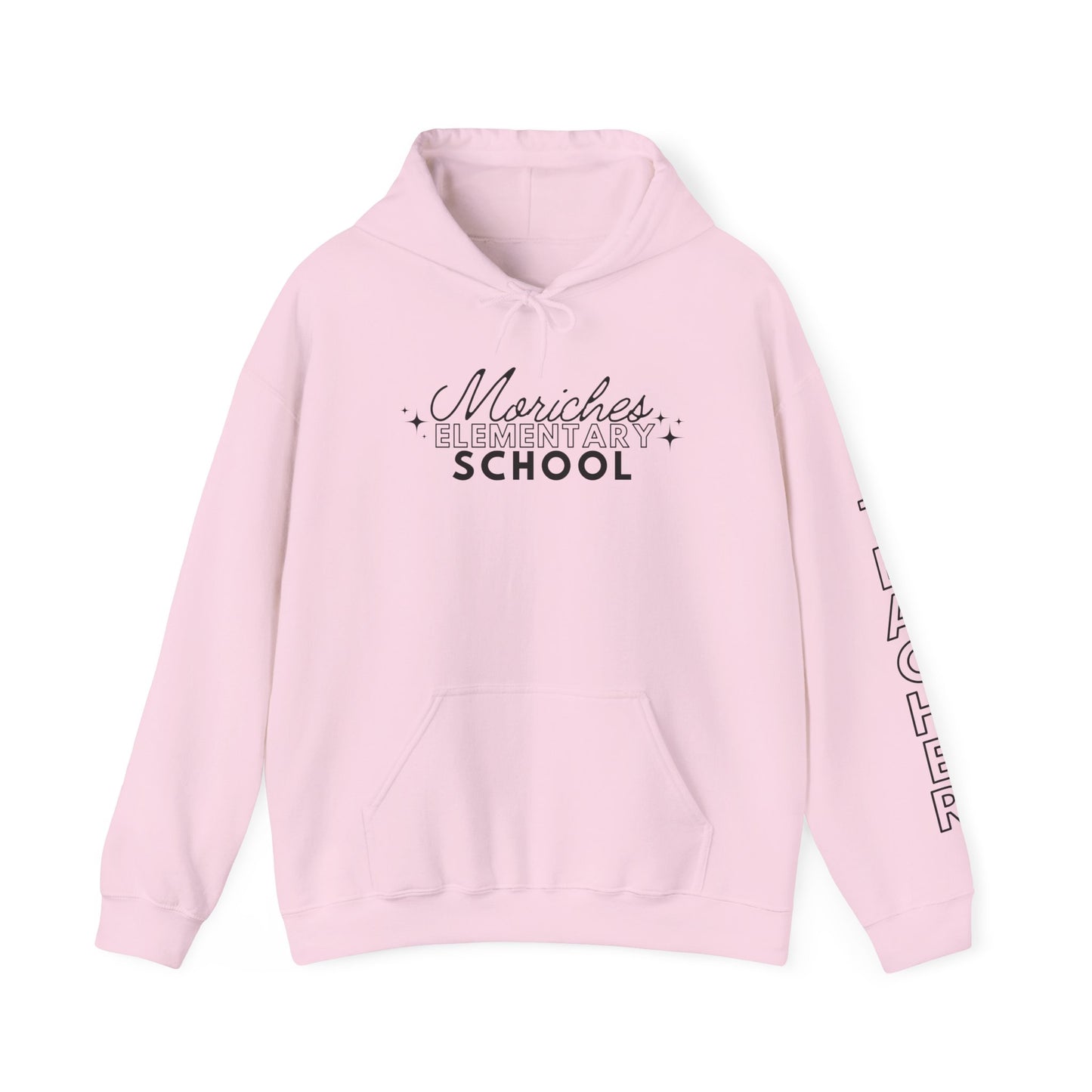 Moriches Teacher Simple Design Hoodie w/ Teacher on Sleeve - Cozy Unisex Sweatshirt