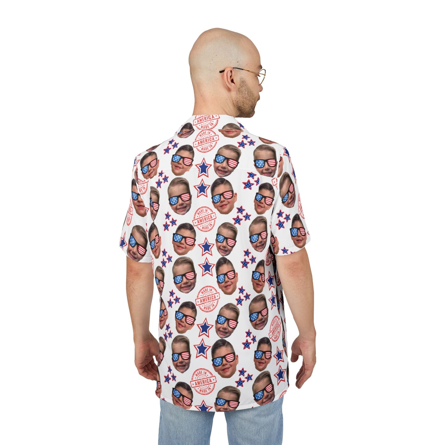 All American Dad - Personalized - Hawaiian Button-Down Shirt -Fatherhood