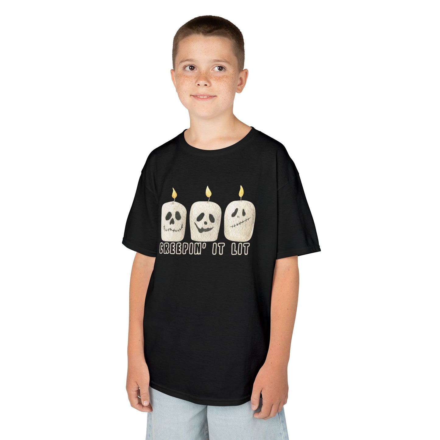 Creepin' It Lit Kids Tee, Halloween Shirt for Kids