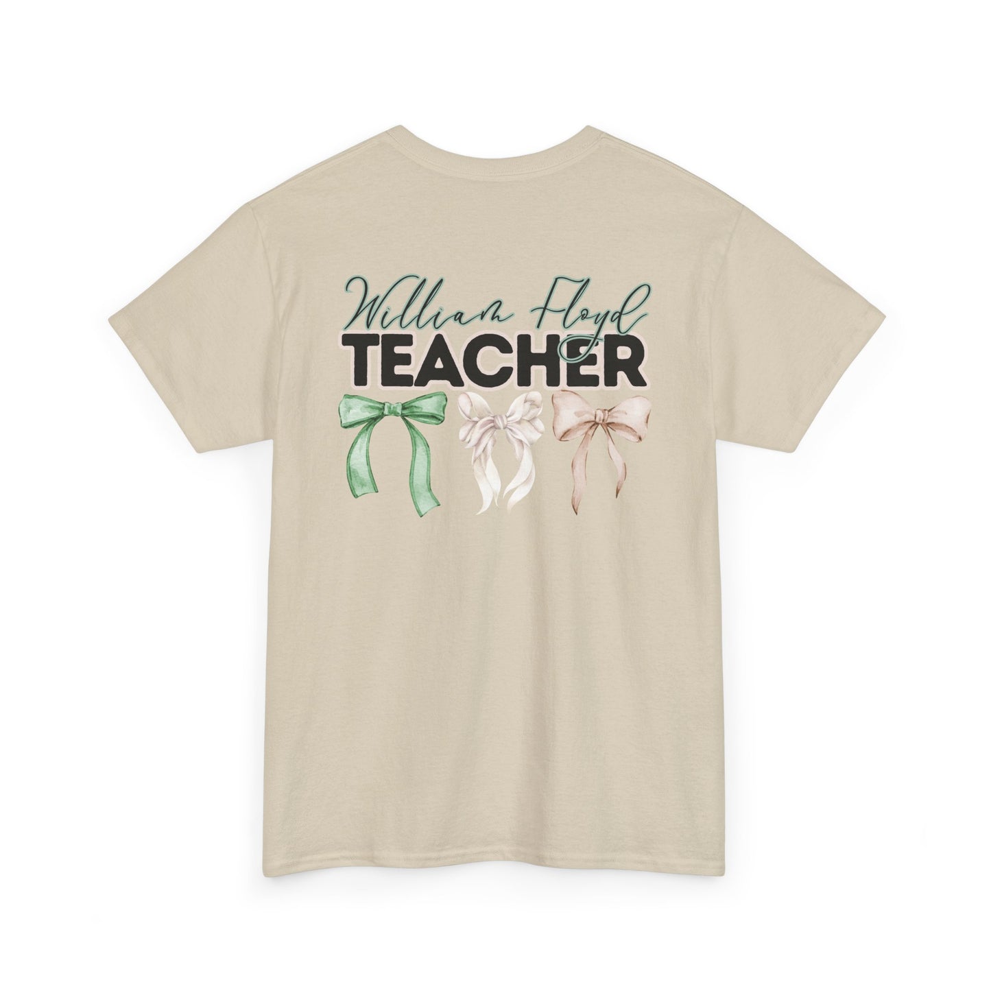 Floyd Strong Teacher and Bows- Unisex Heavy Cotton Tee with Bow Design
