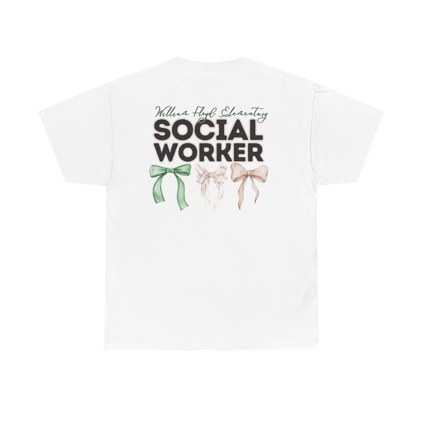 WFE Social Worker and Bows- Unisex Heavy Cotton Tee with Bow Design