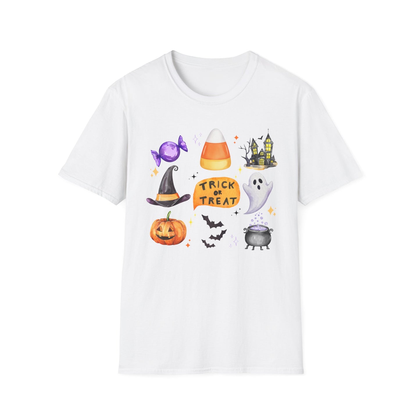 Halloween- Trick or Treat Themed T-Shirt- Unisex Softstlye