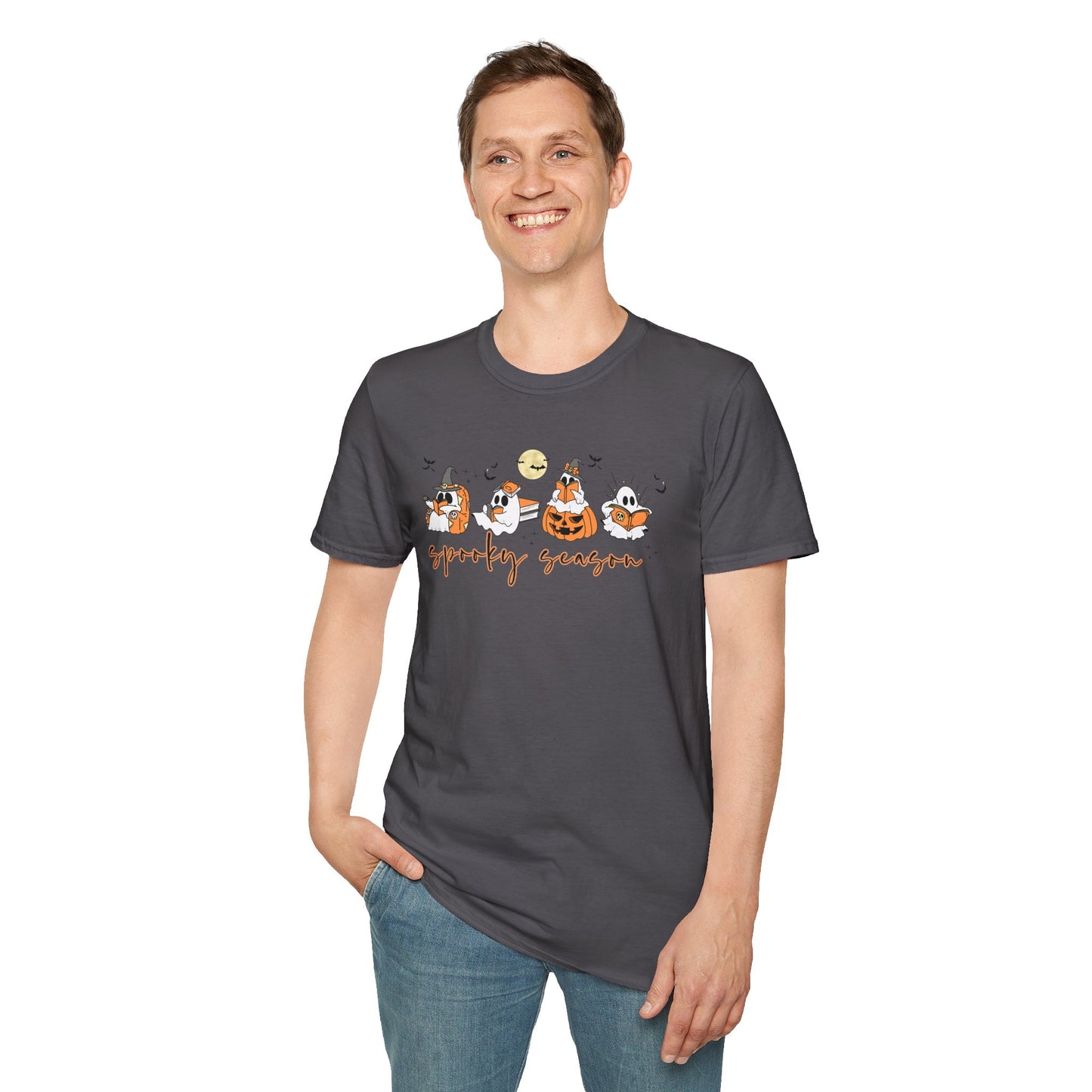 Reading Ghosts- Spooky Season, Unisex Softstyle Tee