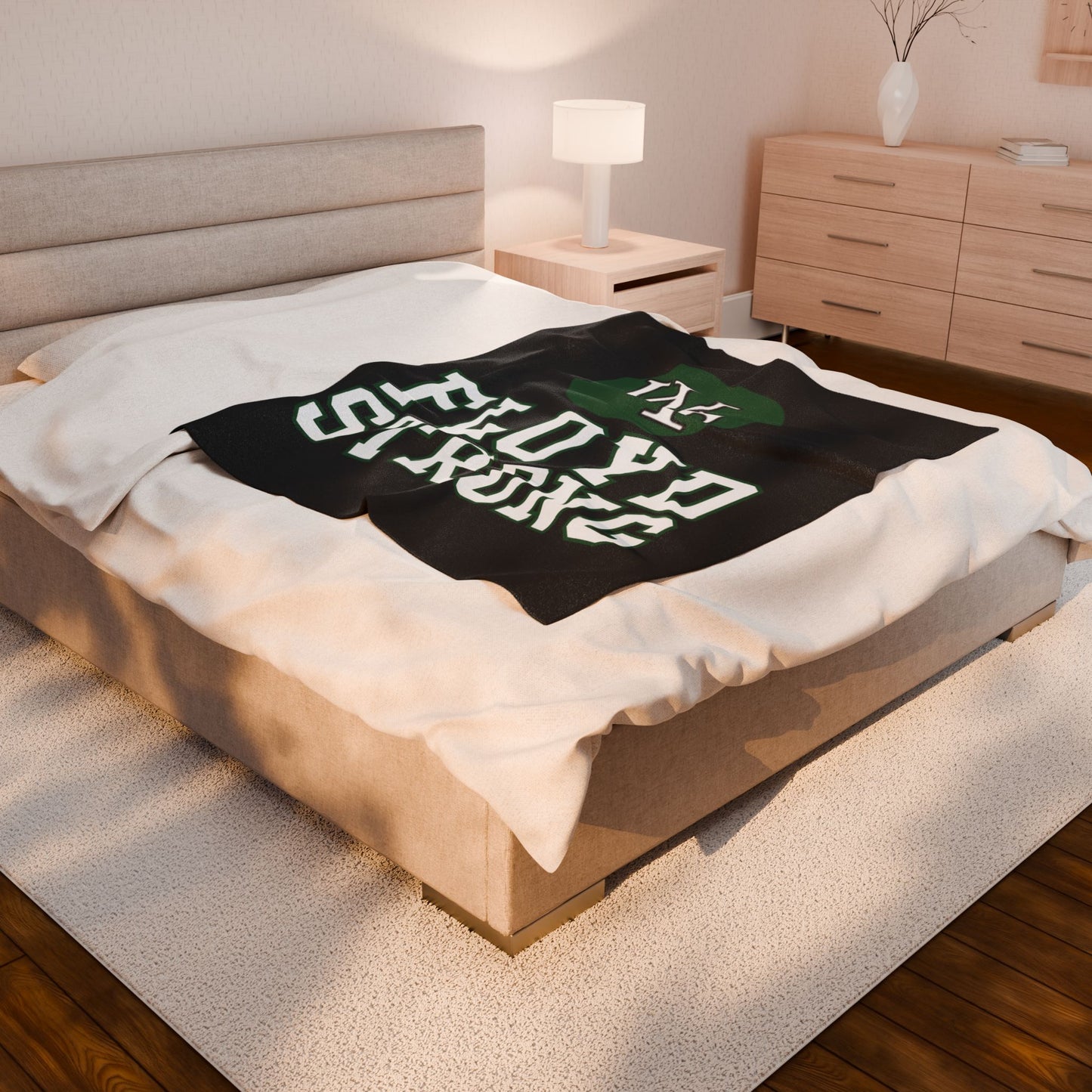 Floyd Strong Velveteen Plush Blanket - Black, Soft, Cozy Throw for Comfort & Support