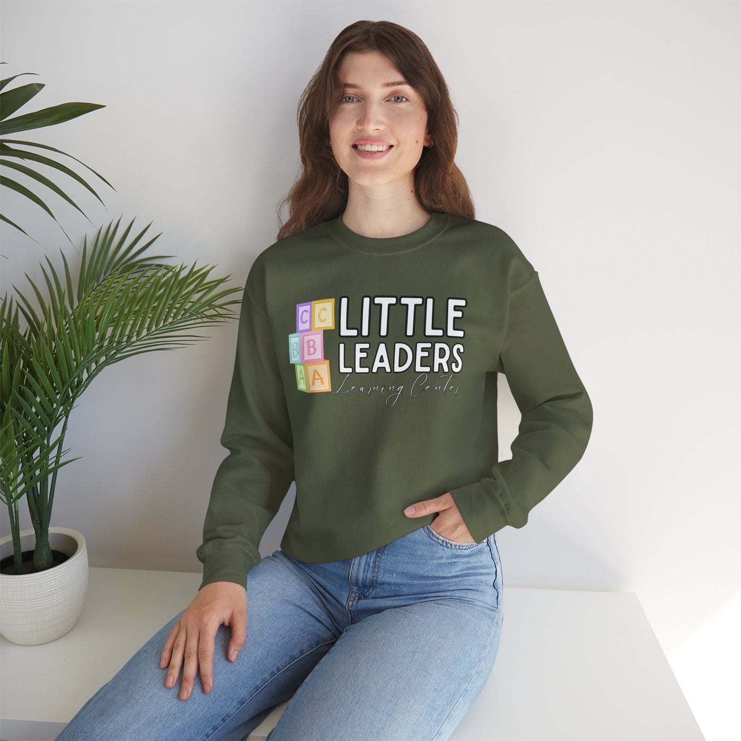 Little Leaders w/ Blocks Crewneck Unisex Sweatshirt