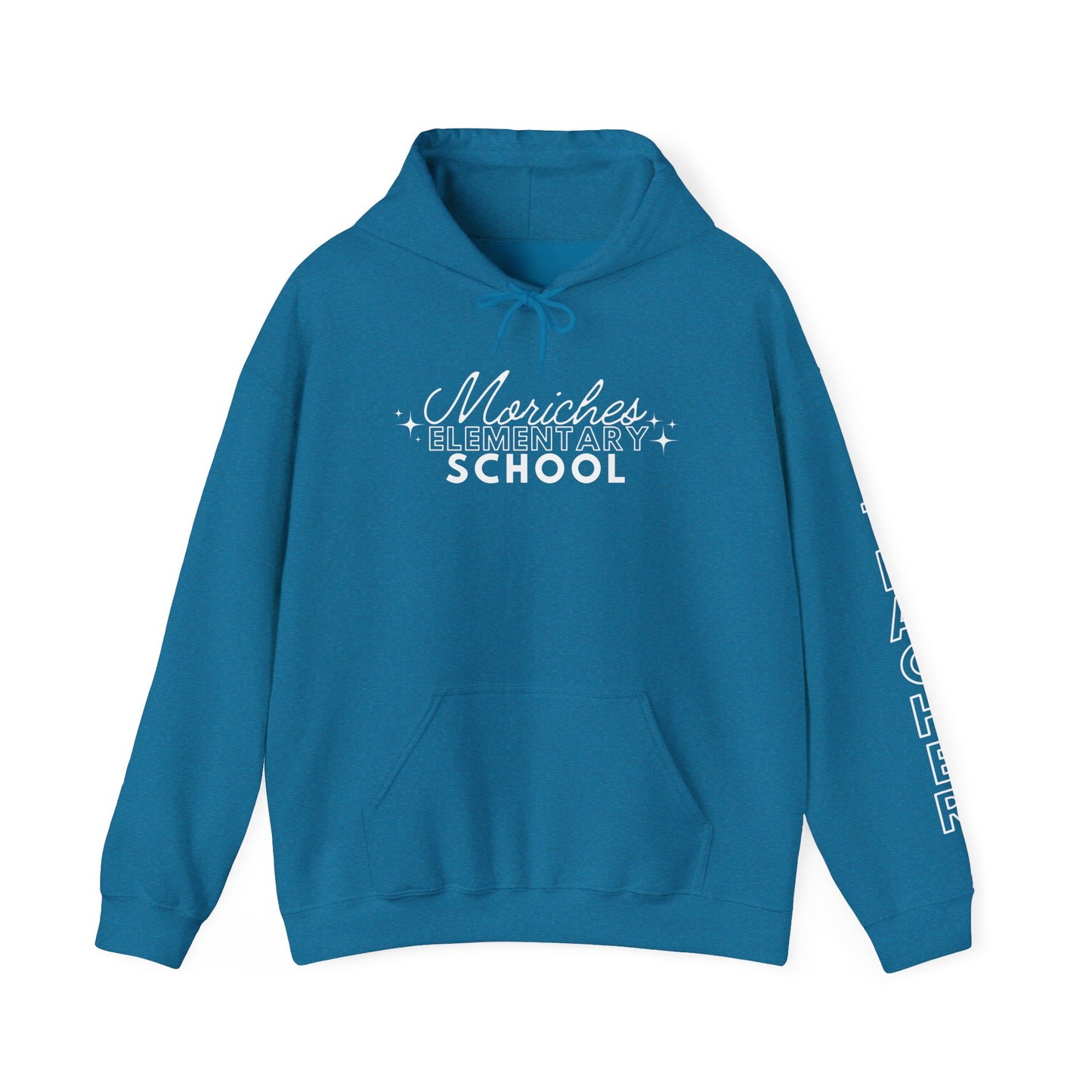 Moriches Teacher Simple Design Hoodie w/ Teacher on Sleeve - Cozy Unisex Sweatshirt
