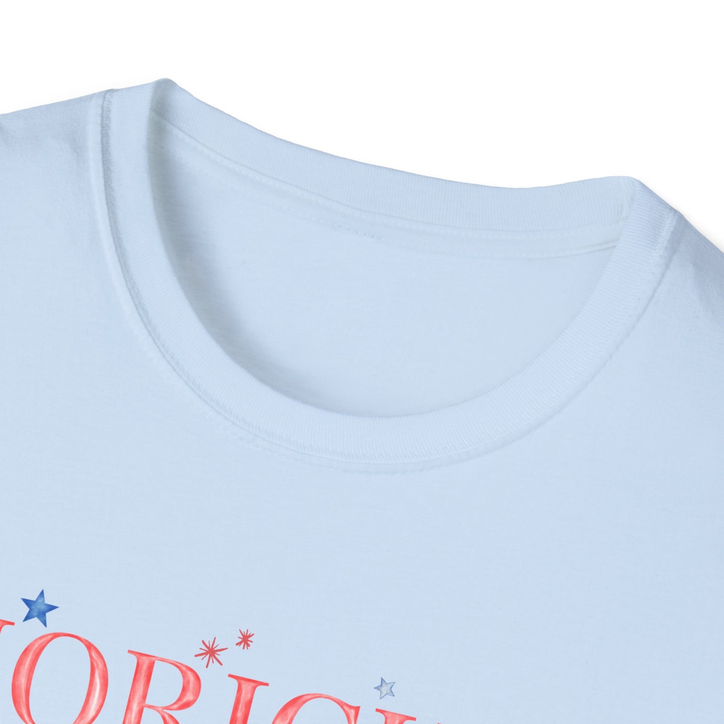 Flag Day Unisex Softstyle T-Shirt with Morichesee Shines Bright in Stars + Stripes Design- Holiday
